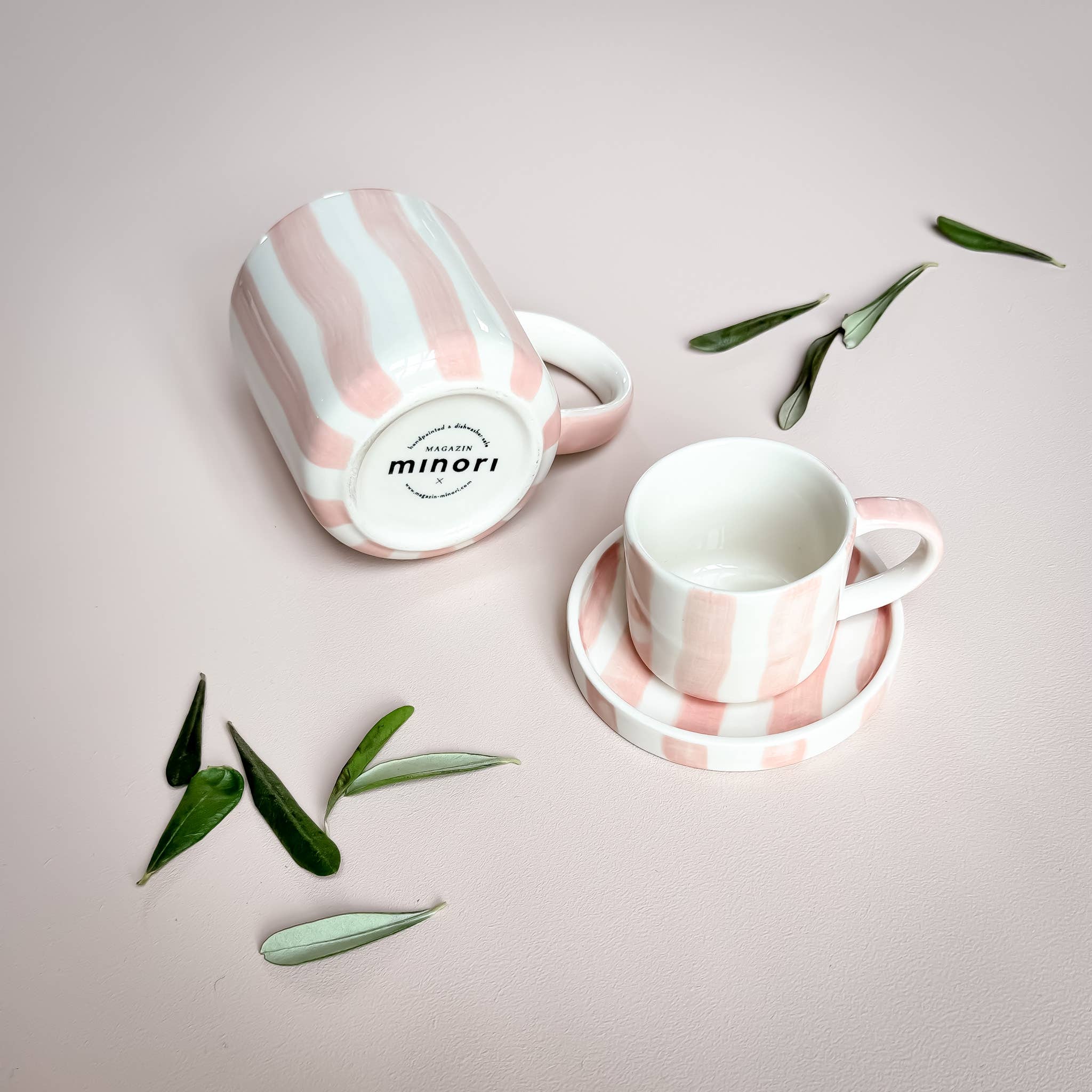 Espresso Stripes Cups - incanto rose (set of 2 - 4 pieces)