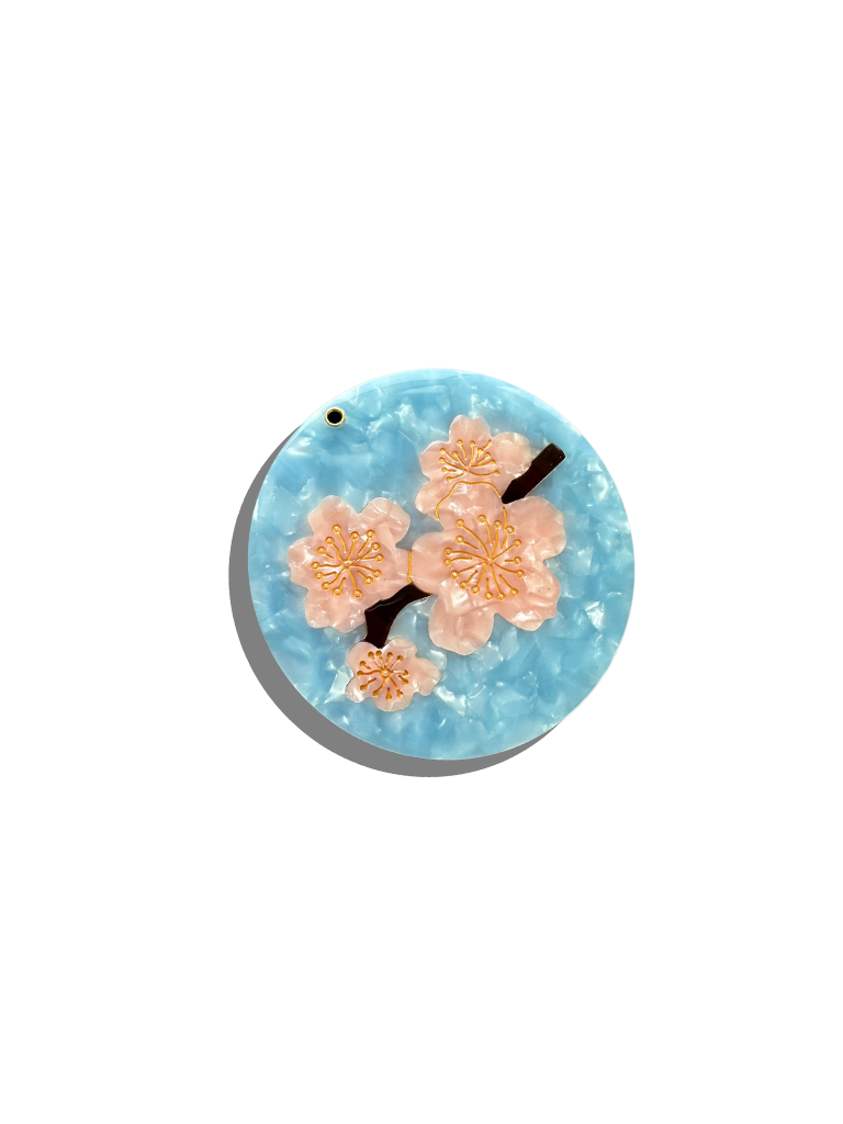 Hand-painted Cherry Blossom Compact Mirror