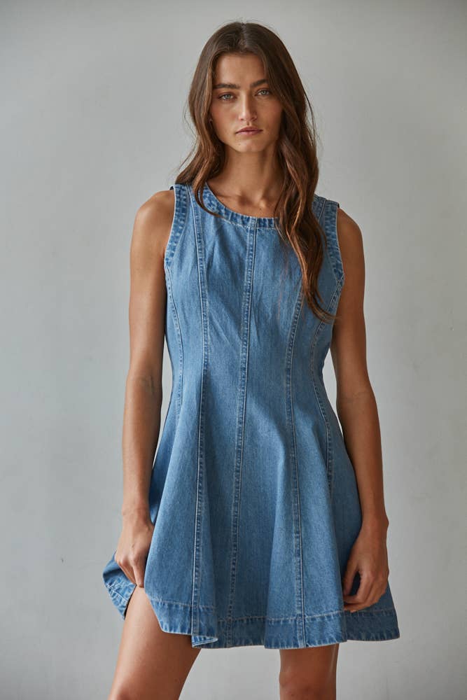 Denim Fit & Flare Mini