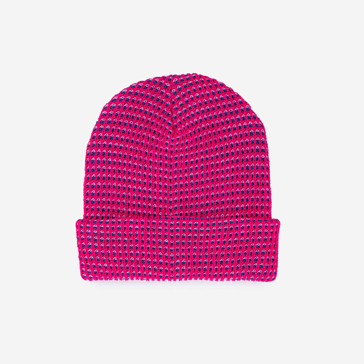 Simple Grid Knit Beanie: Fuchsia