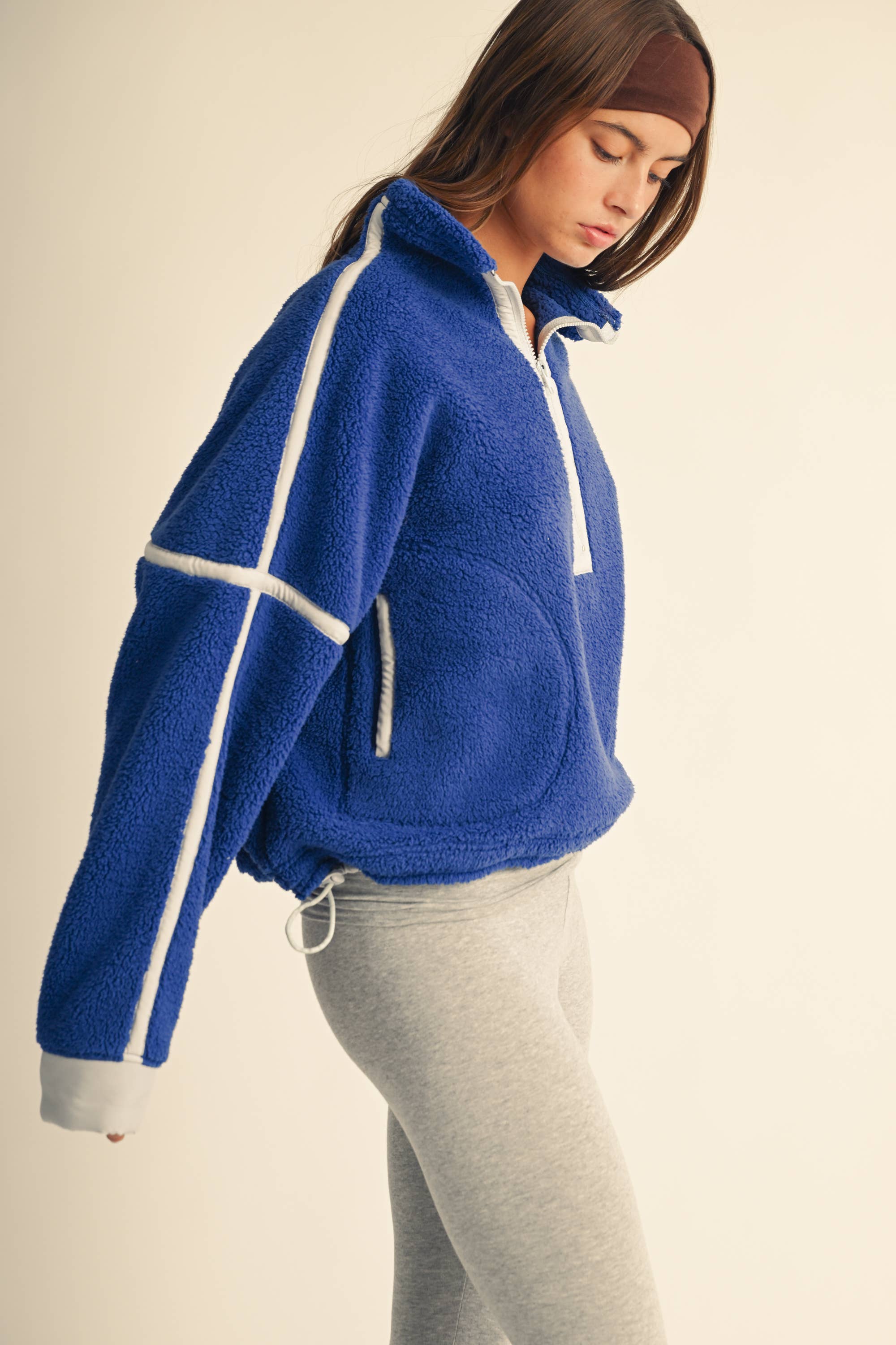 Contrast Trim Fleece Half-Zip