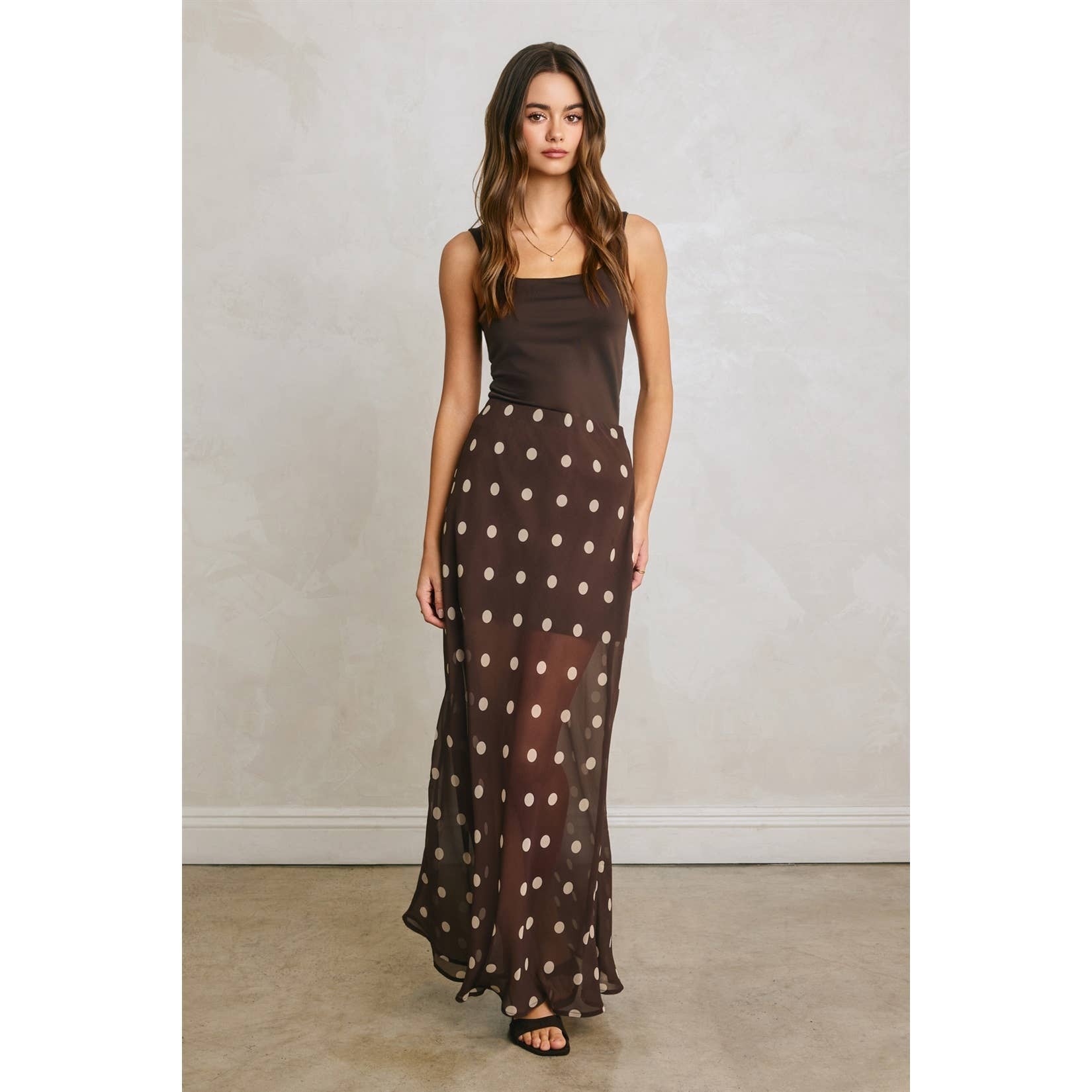 Polka Dot Maxi Skirt