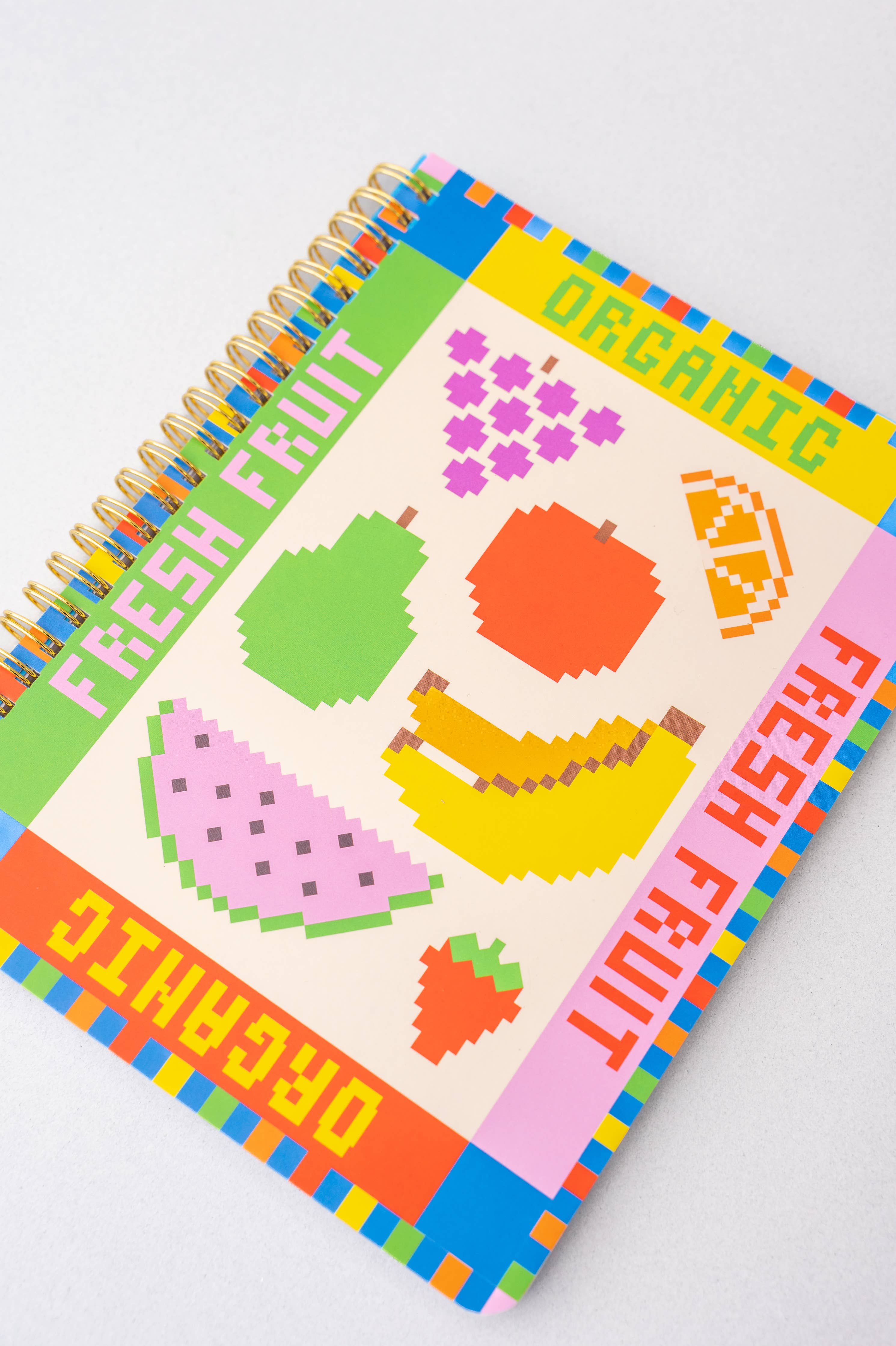 Rough Draft Mini Notebook, Fruit Tiles