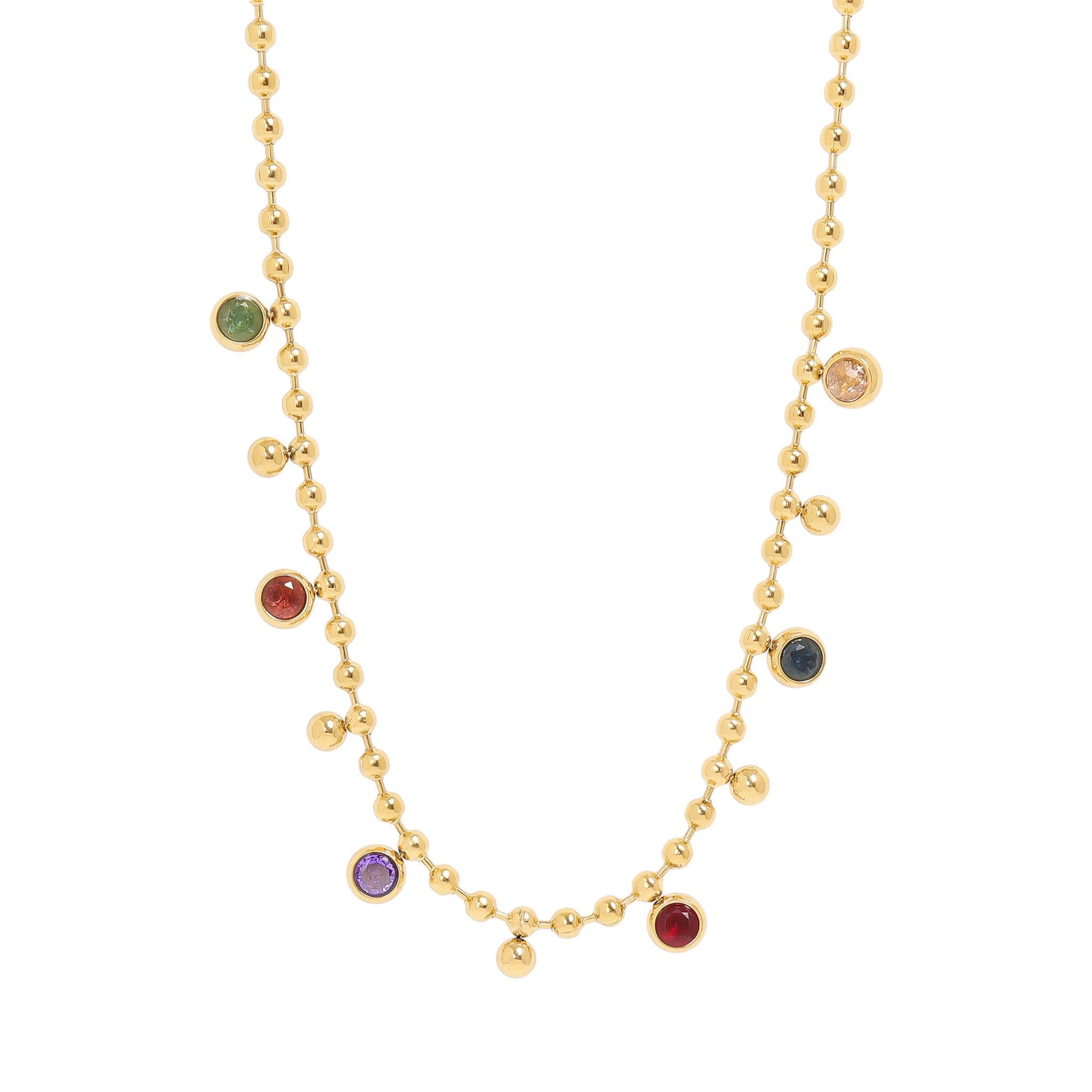 Multicolor Beaded Charm Necklace