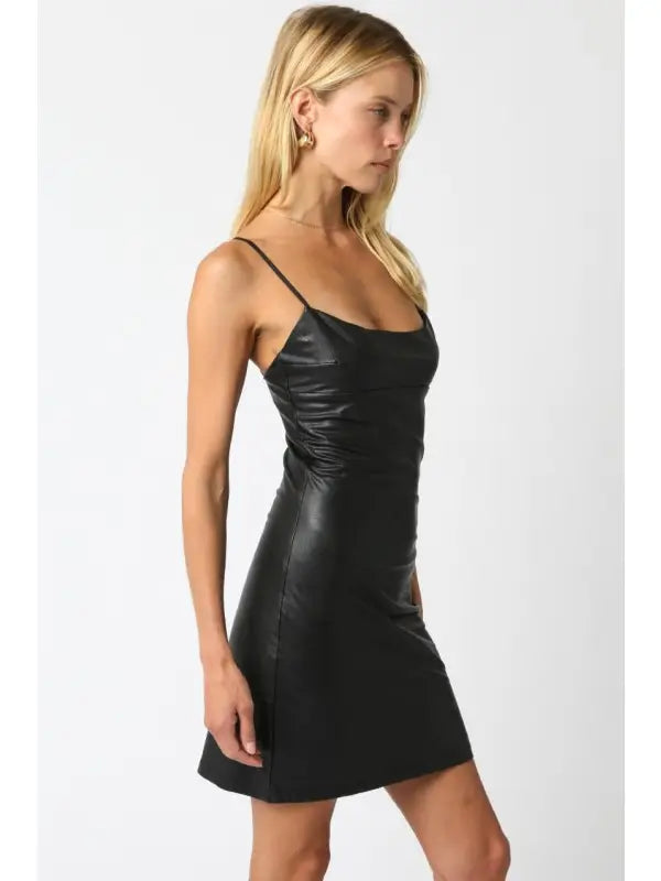 Diya Leather Mini Dress