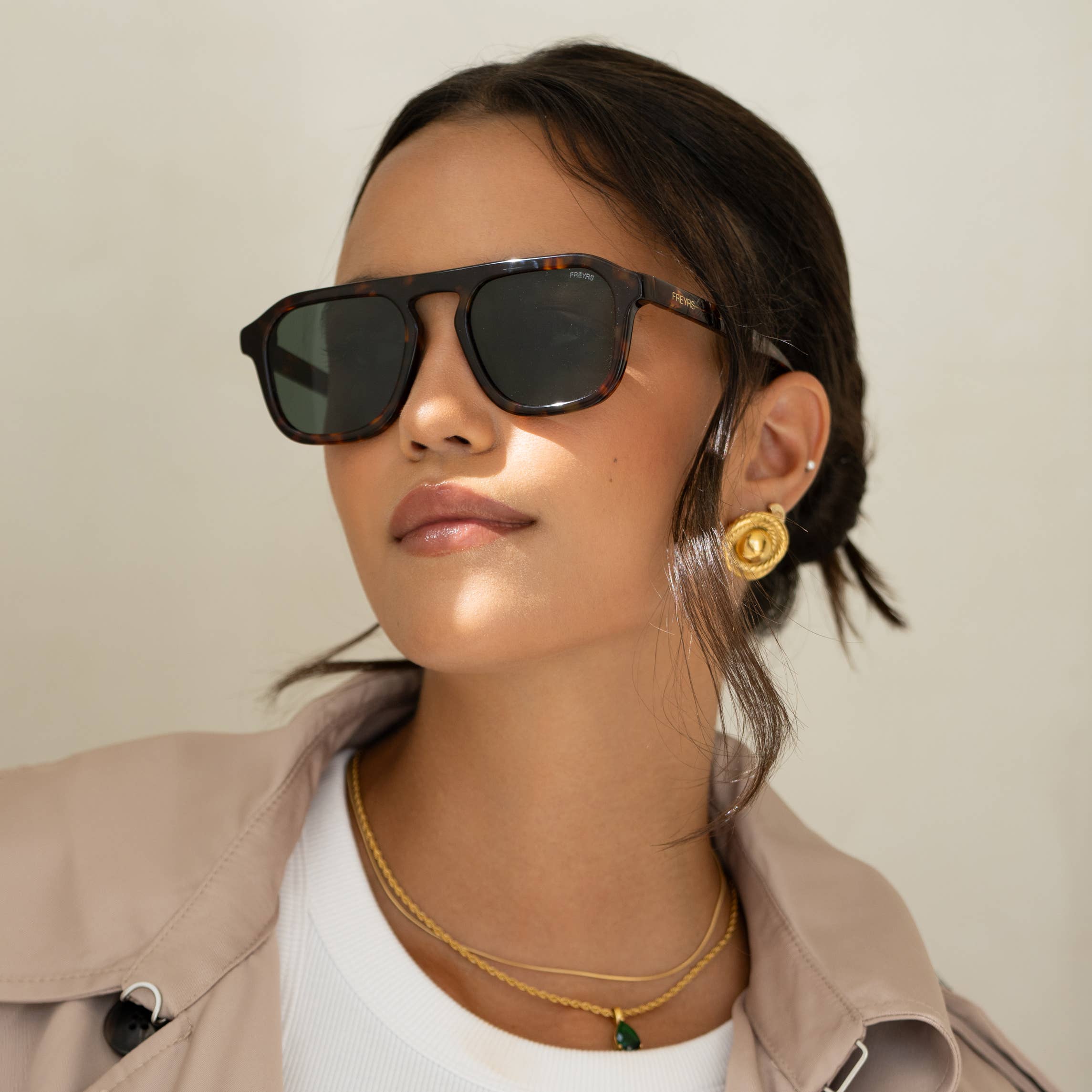 Addison Tortoise Aviator Sunglasses
