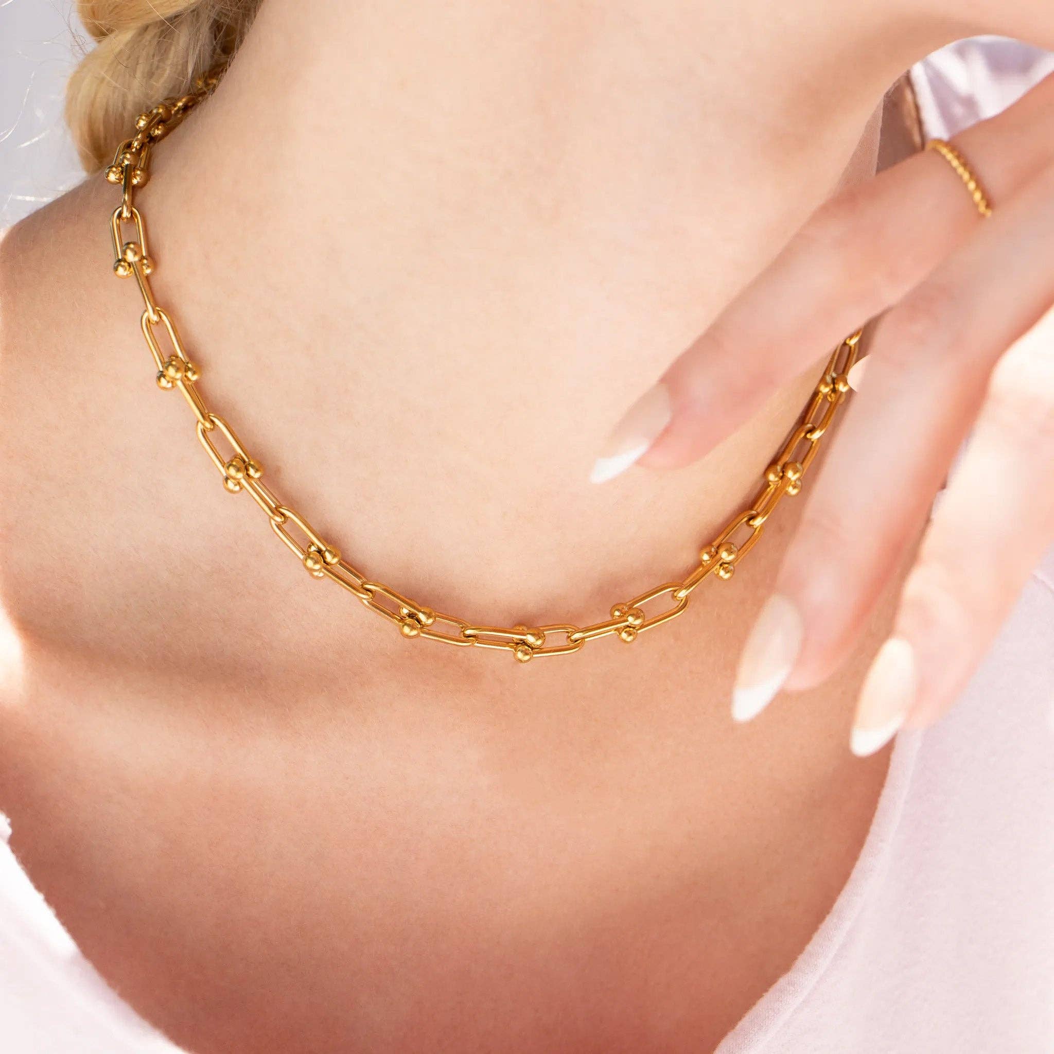18K Gold Plated Hardware Chain Necklace