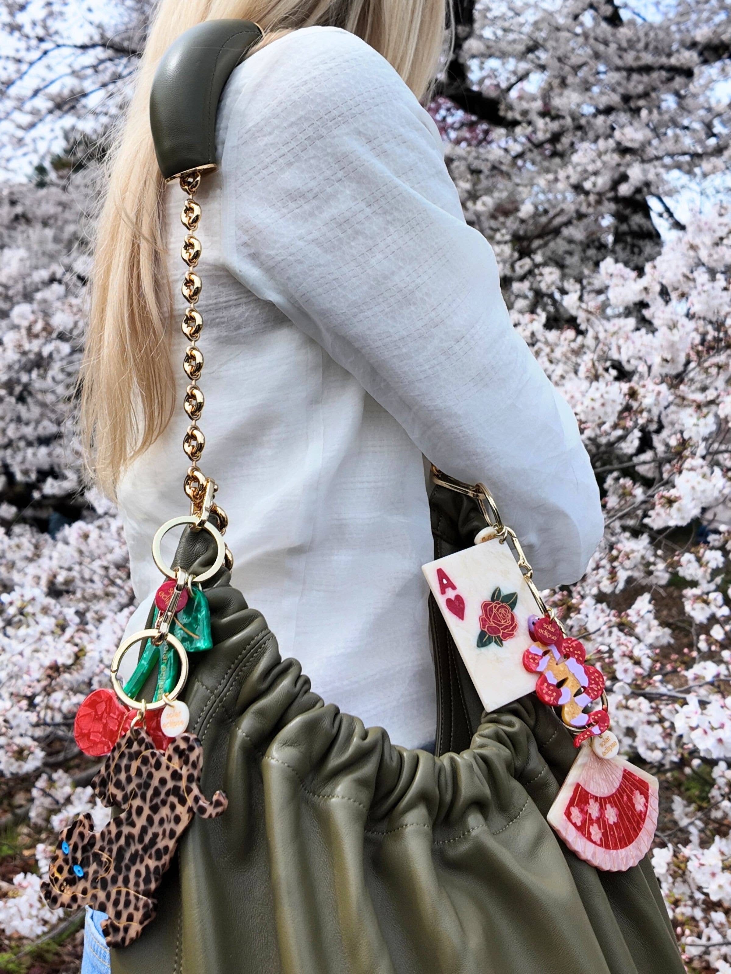 Hand-Painted Ace of Hearts Bag Charm + Keychain