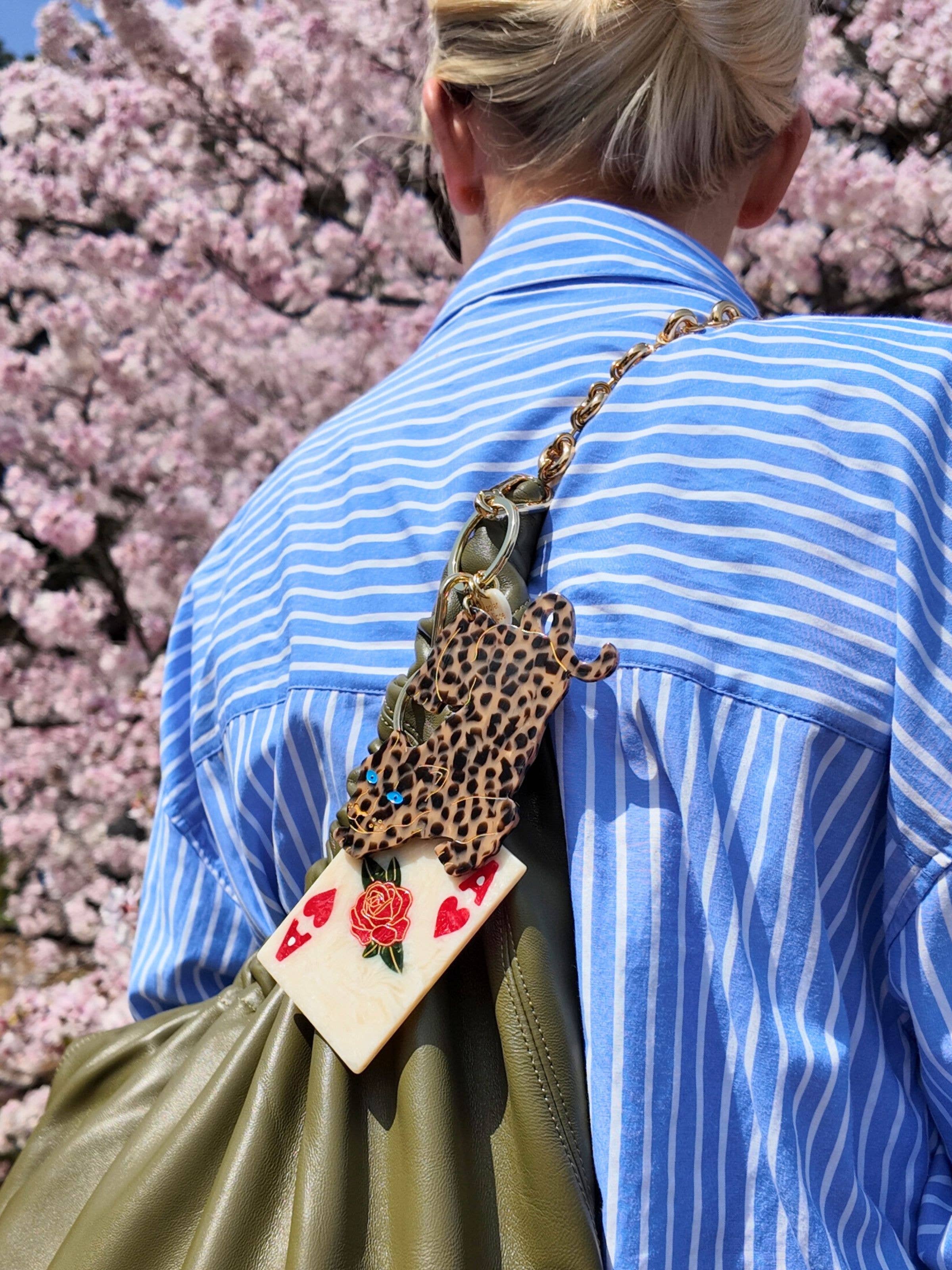 Hand-Painted Ace of Hearts Bag Charm + Keychain