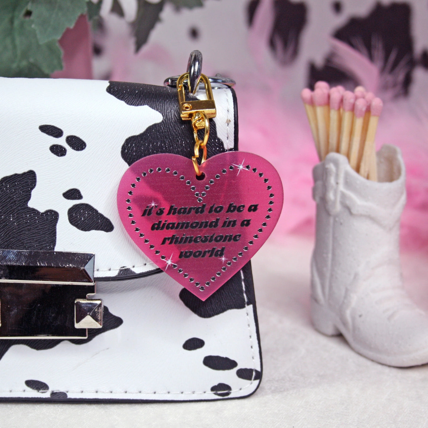 Rhinestone World Keychain