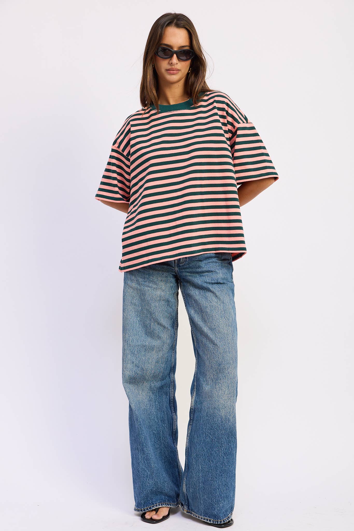 Oversized Stripe Short Sleeve T-Shirt