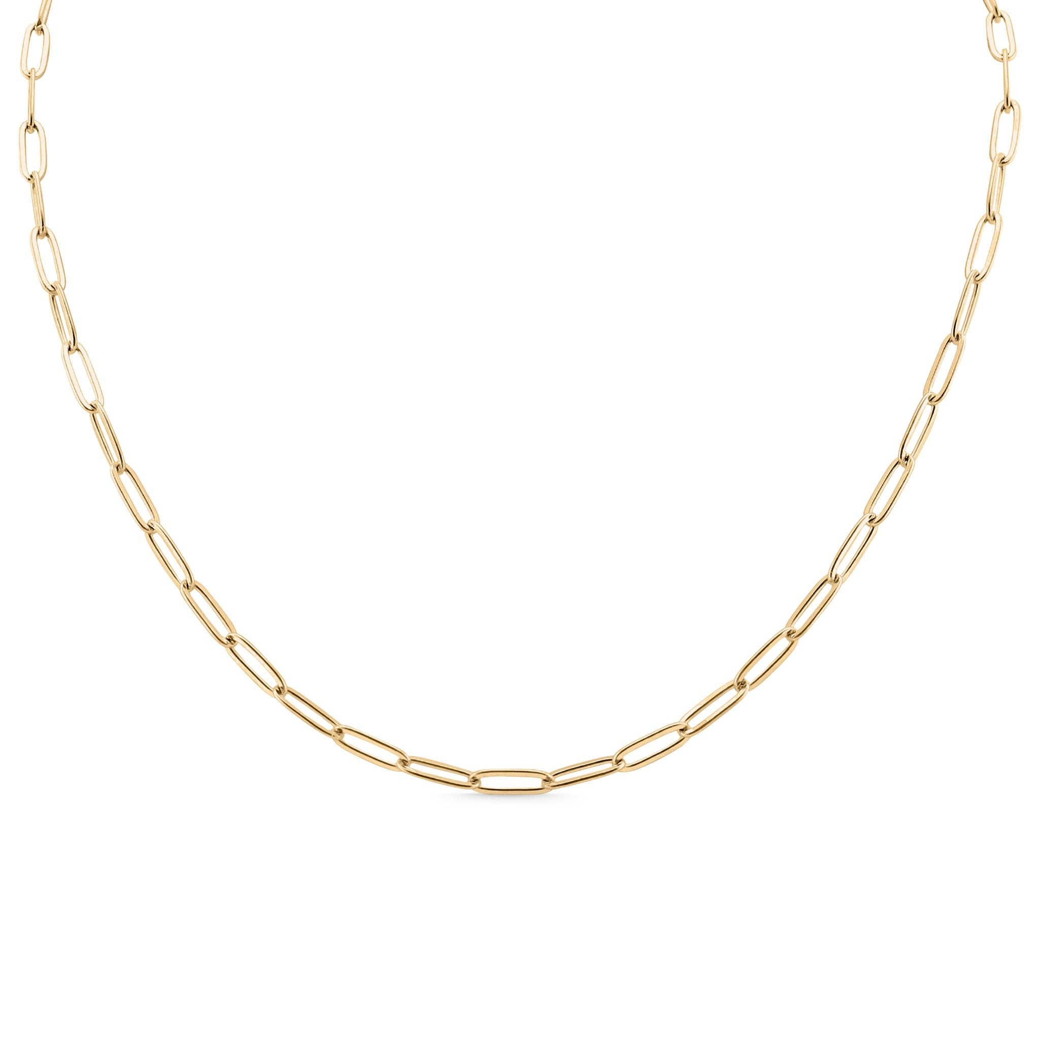 18K Gold Plated Mini Paperclip Chain Necklace