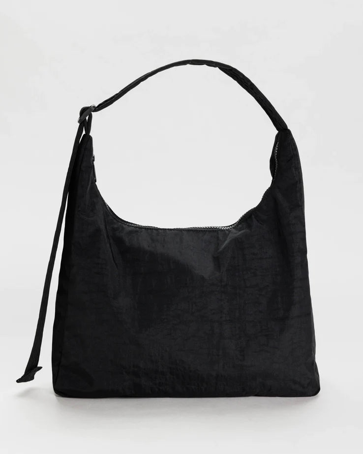 Big Nylon Shoulder Bag - Black