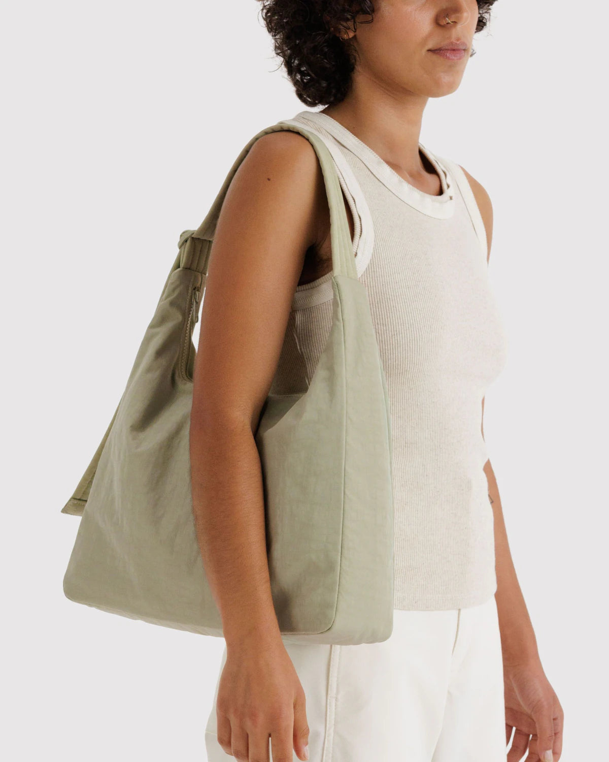 Nylon Shoulder Bag - Celadon