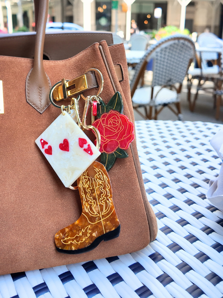 Hand-painted Rose Bag Charm + Keychain