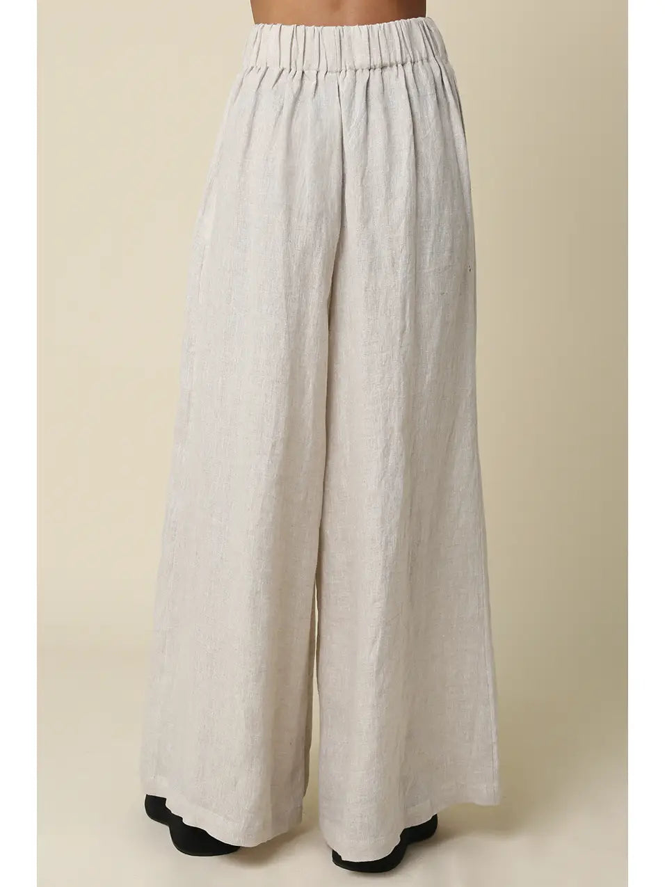 Jerri Linen Wide-Leg Pants - Natural