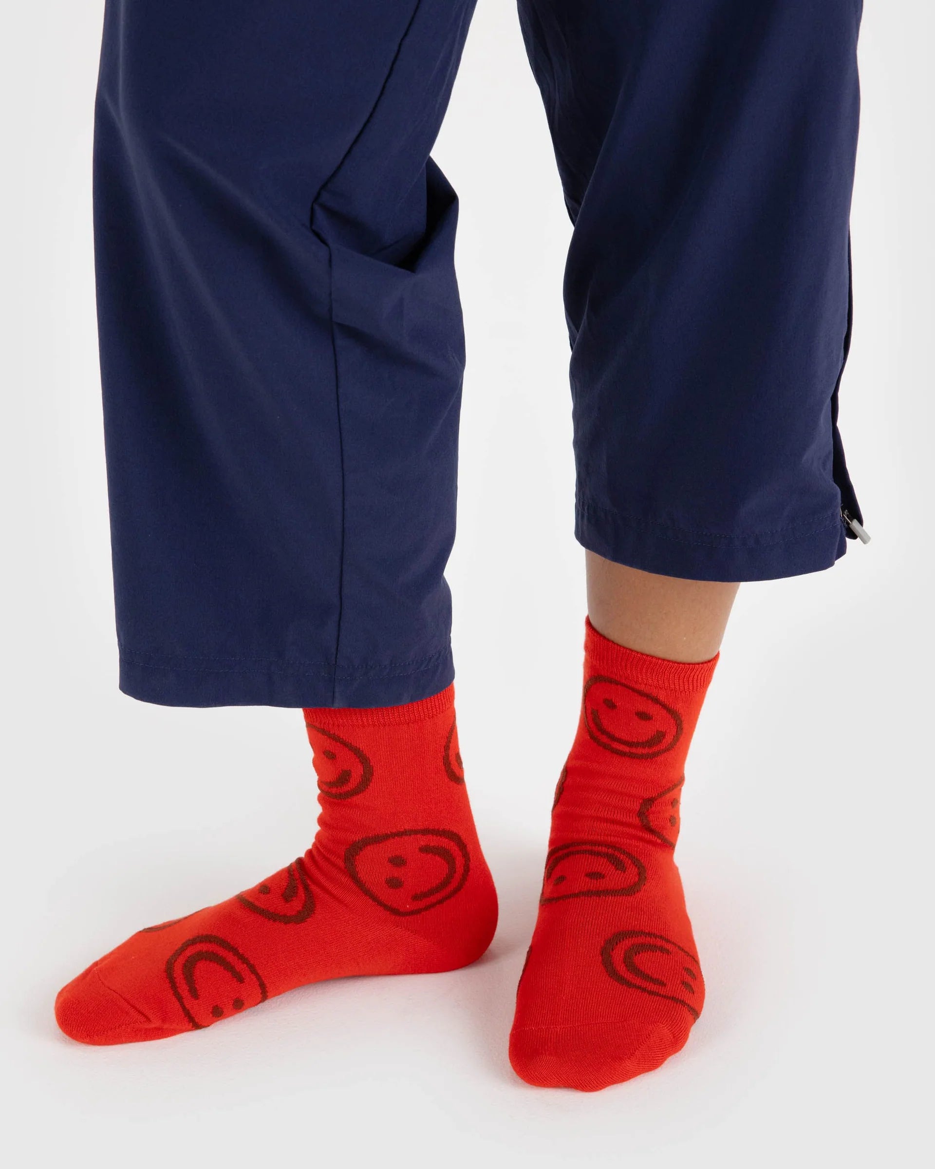 Crew Socks- Red Happy