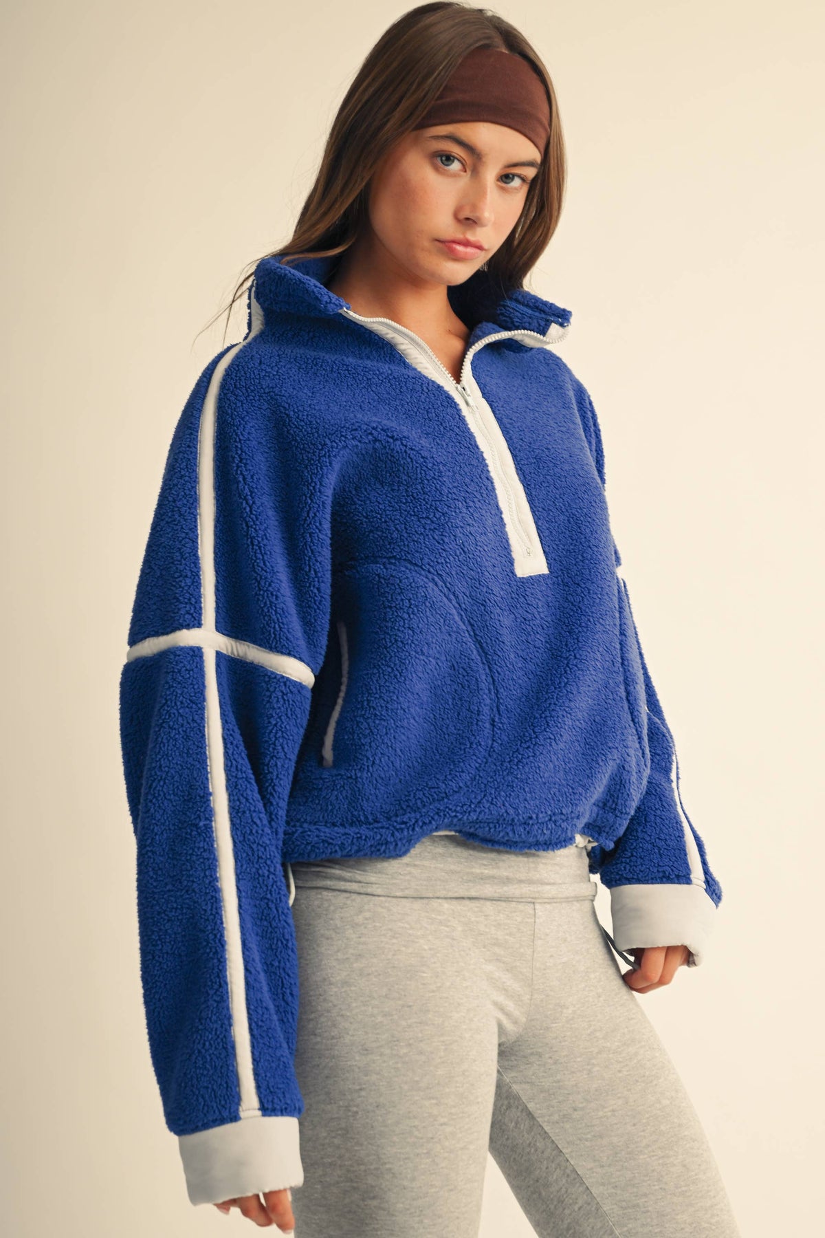 Contrast Trim Fleece Half-Zip