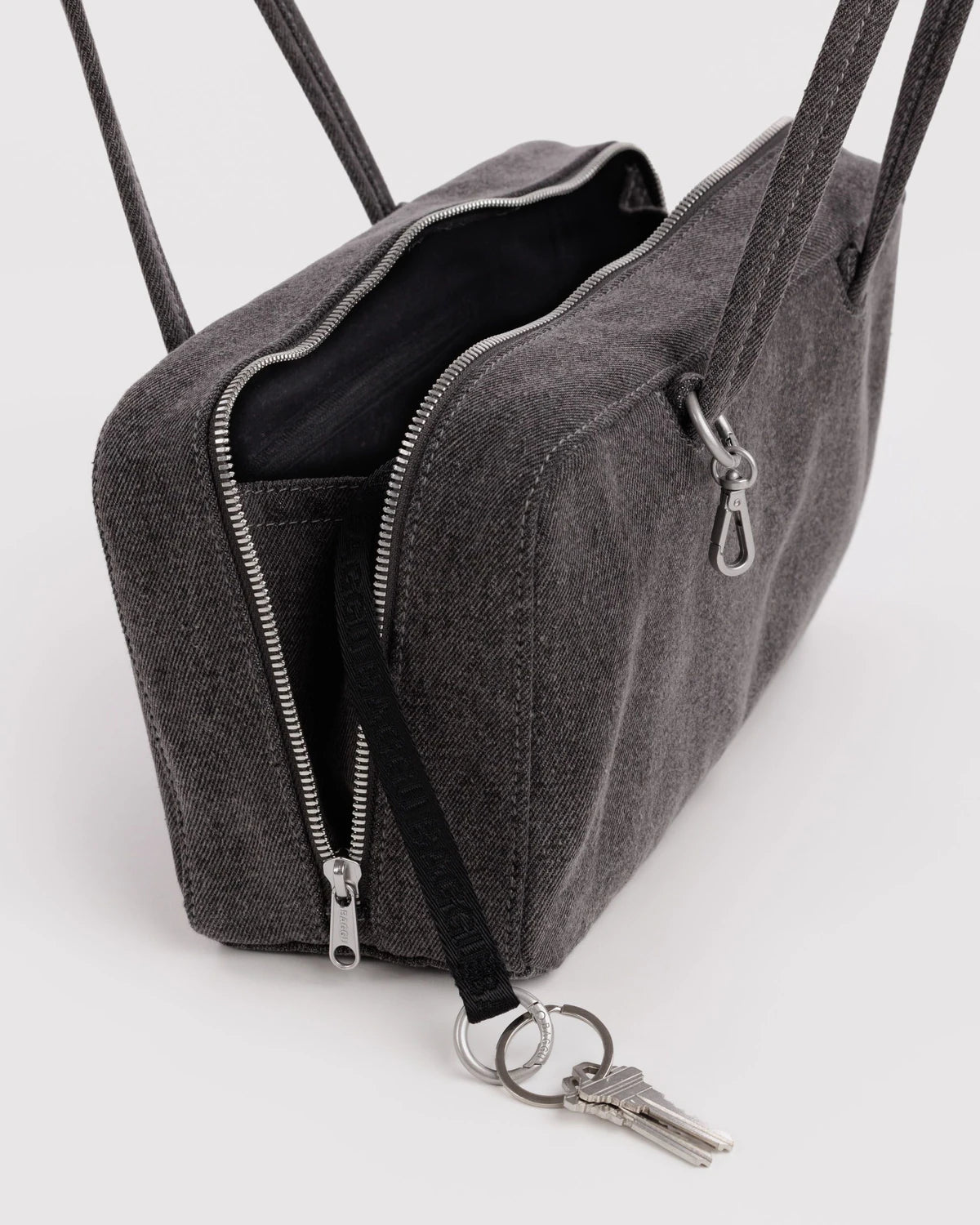 Nylon Bowler Bag - Washed Black Denim