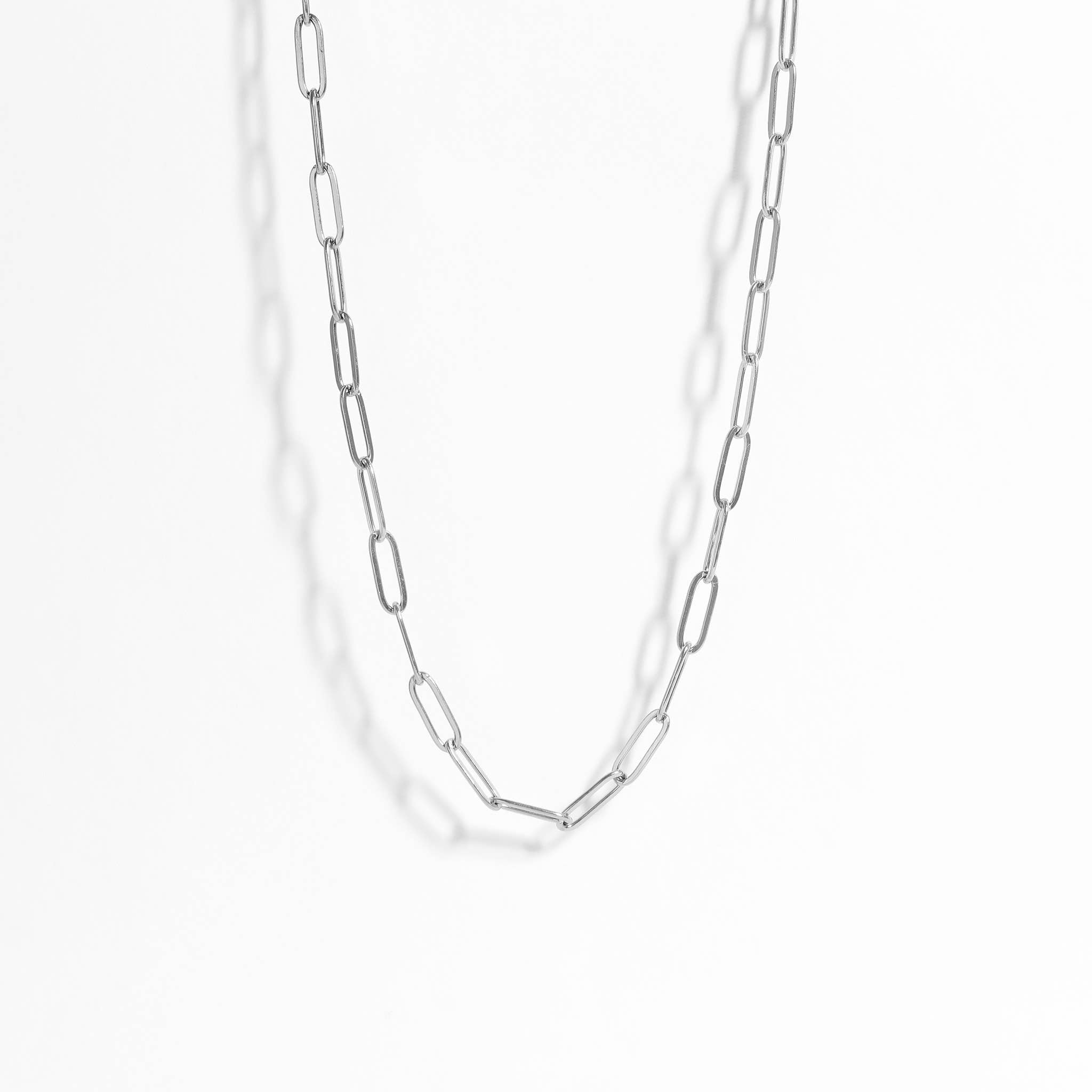 Stainless Steel Large Paperclip Chain Necklace