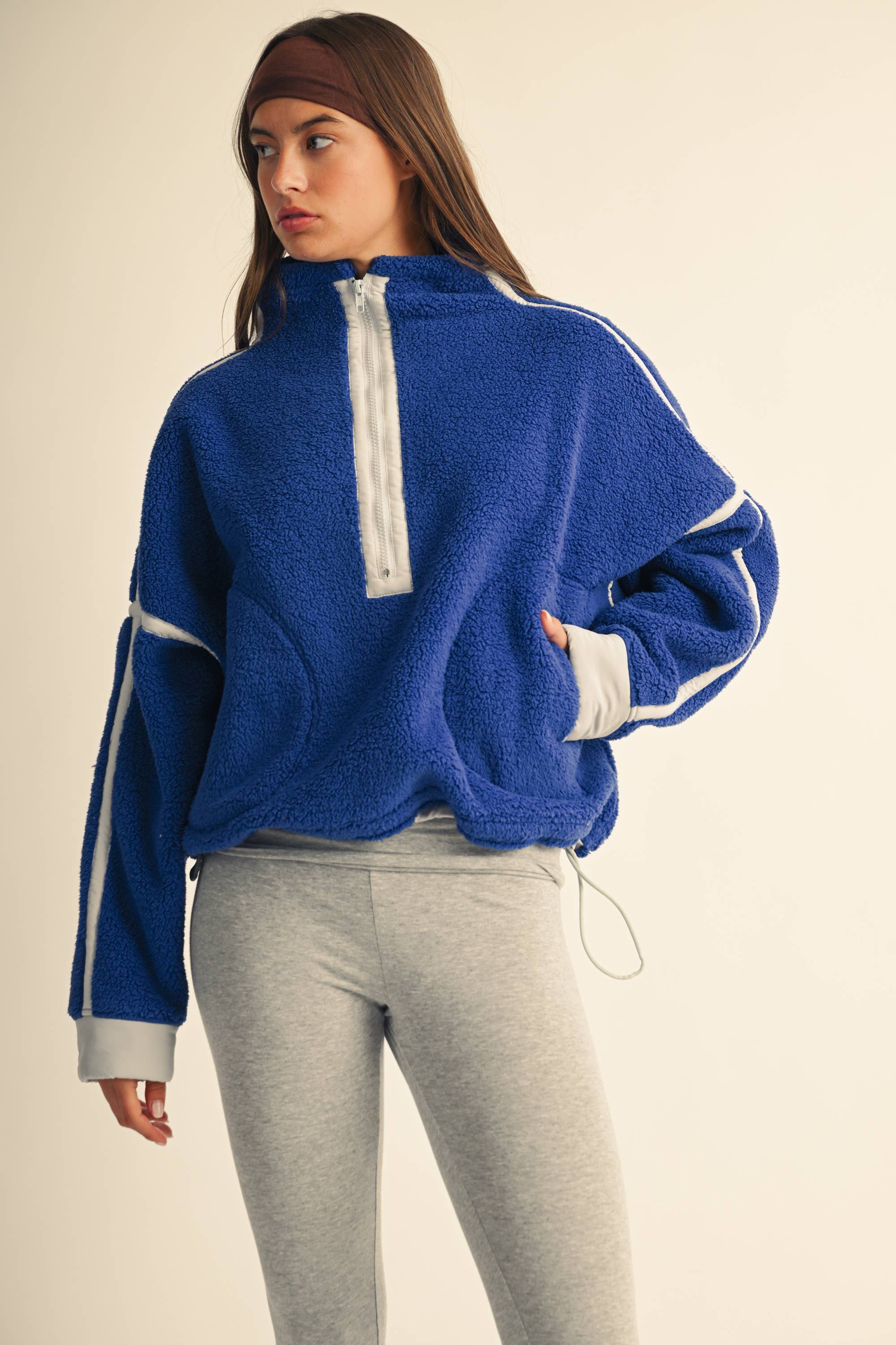 Contrast Trim Fleece Half-Zip