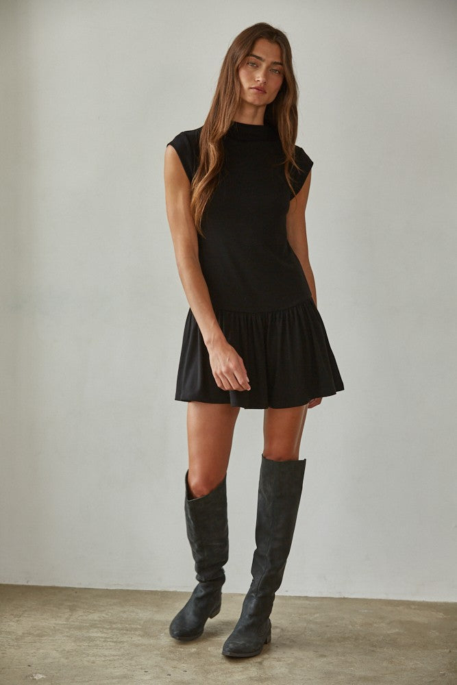 Mock Neck Mini Dress