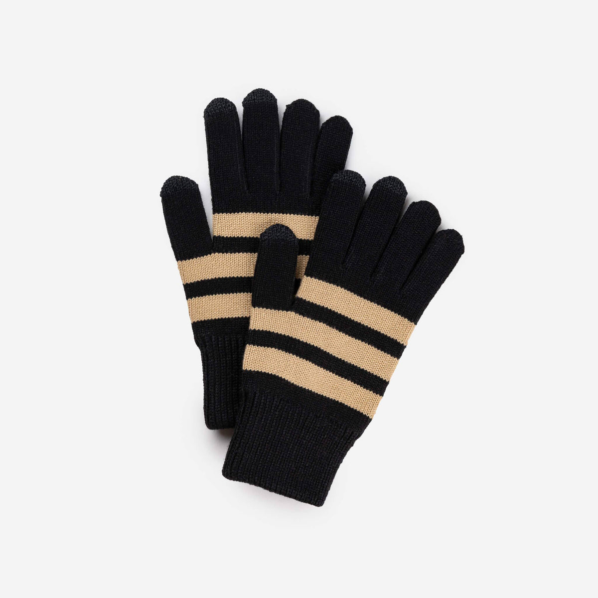 Stripe Touchscreen Gloves: Black Sand