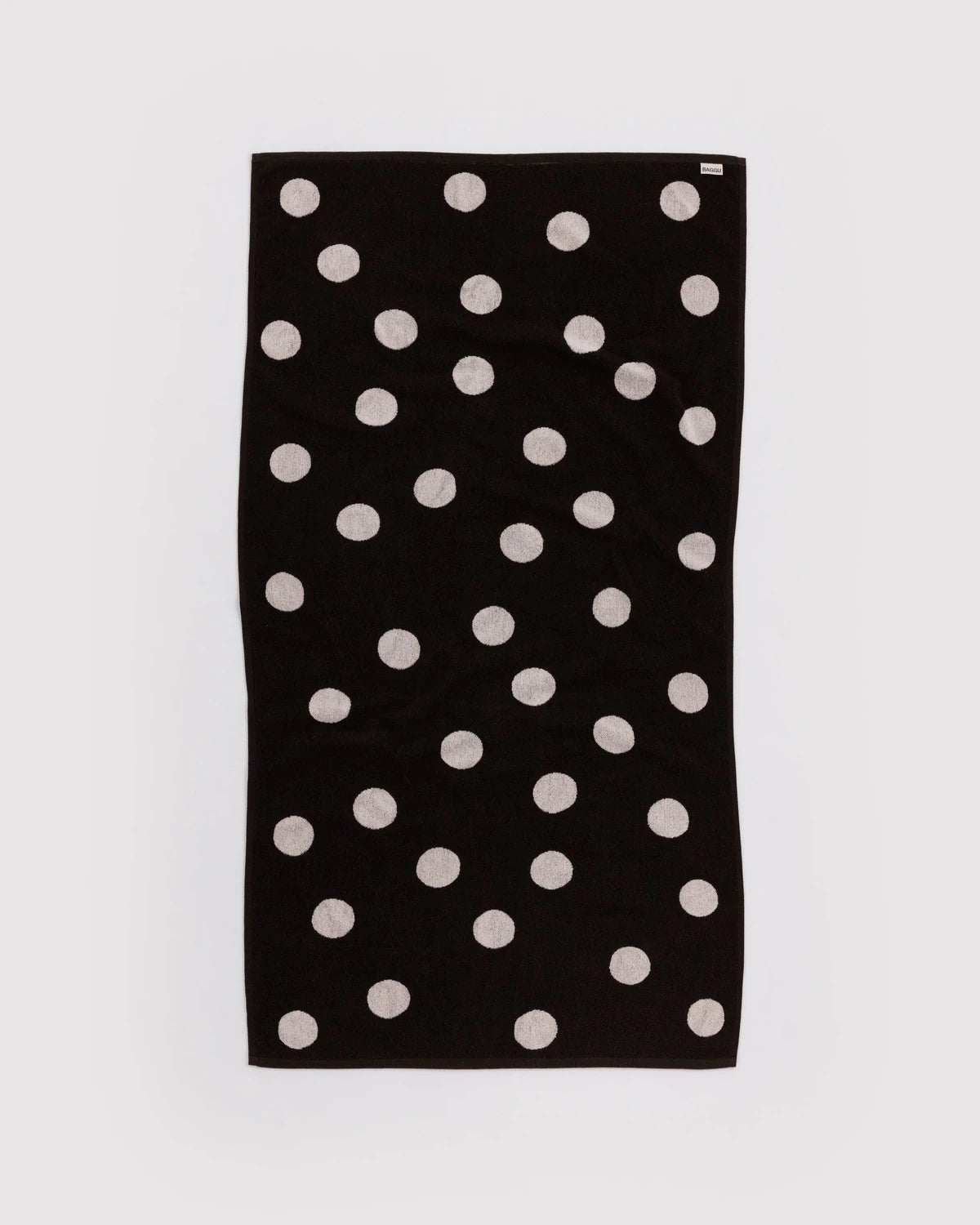 Bath Towel - Cream and Black Polka Dot