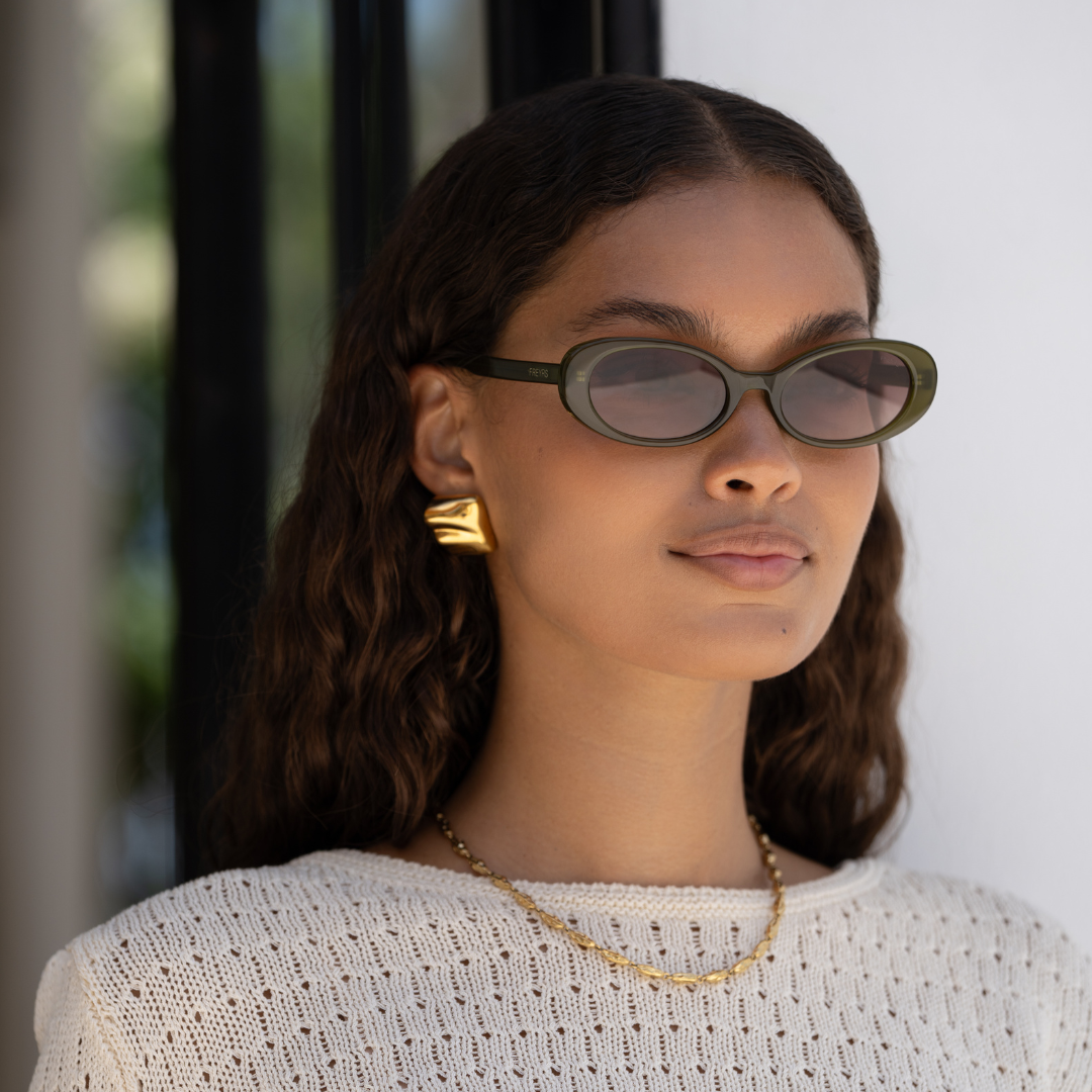 Mimi Olive Oval Sunglasses