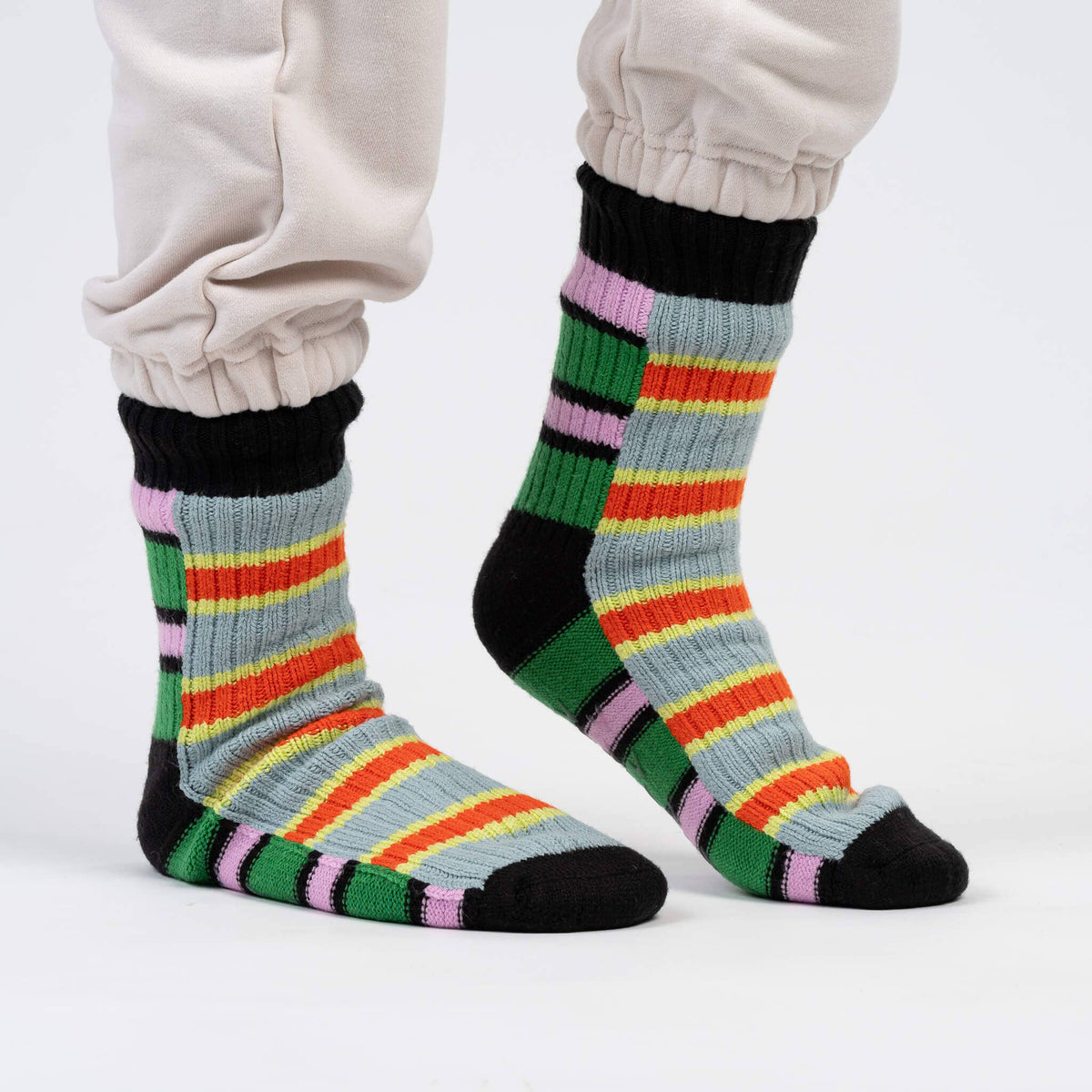 Zipper Stripe House Socks