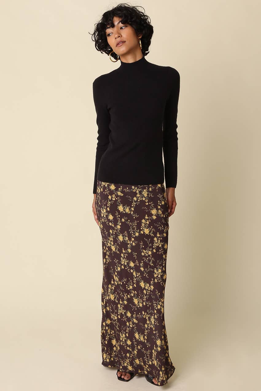 Romy Mock Neck Knit Sweater - Black