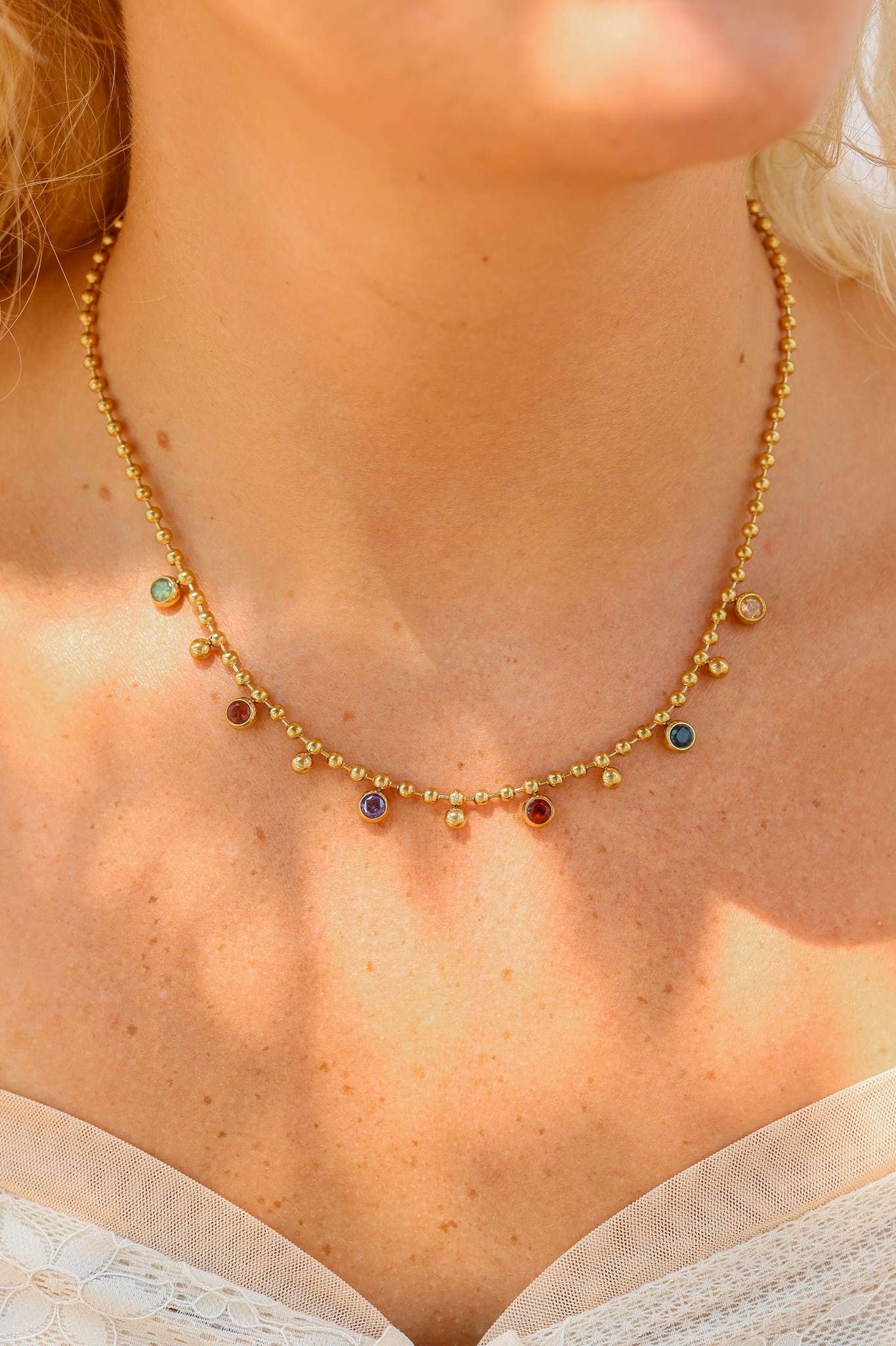 Multicolor Beaded Charm Necklace