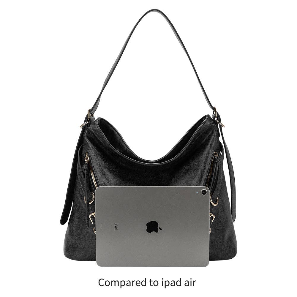 Sloane Black Recycled Vegan Shoulder Bag