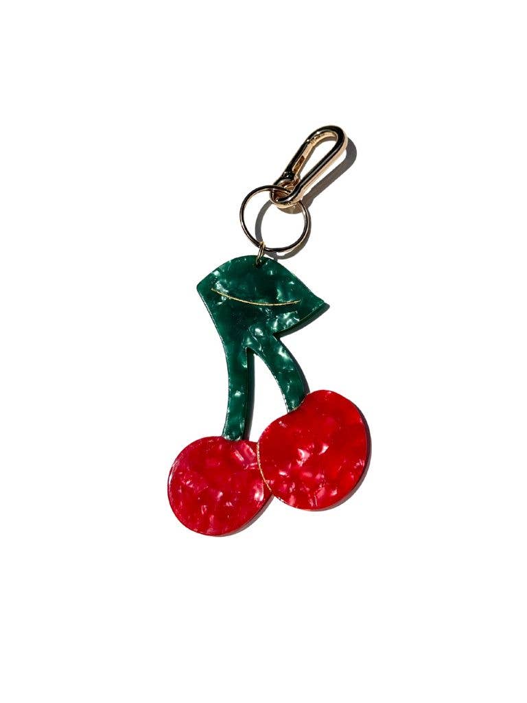 Hand-painted Cherry Bag Charm & Keychain