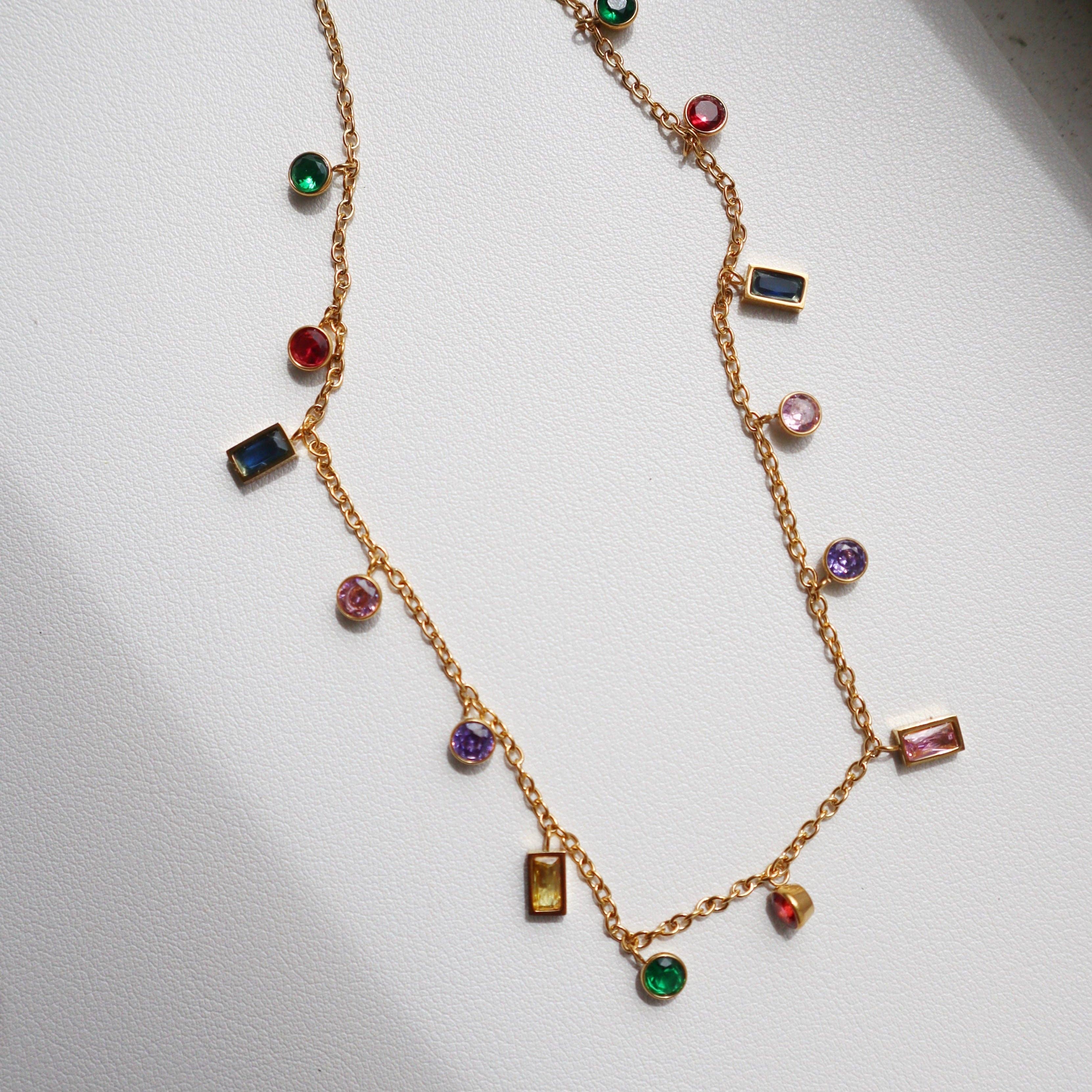 Kahlea Necklace | Multicolor Gem Necklace