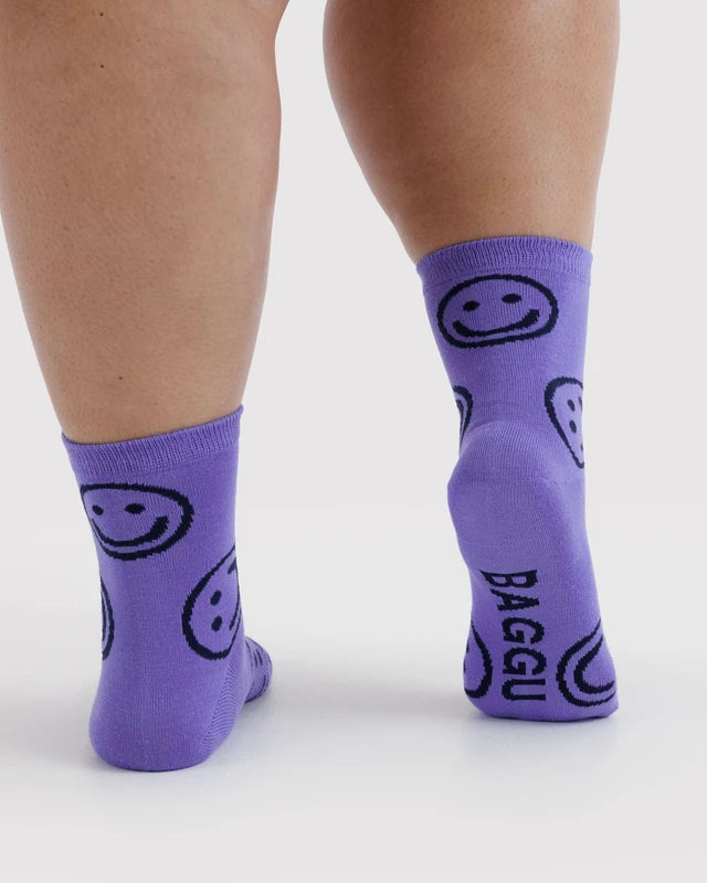 Crew Socks - Lavender Happy