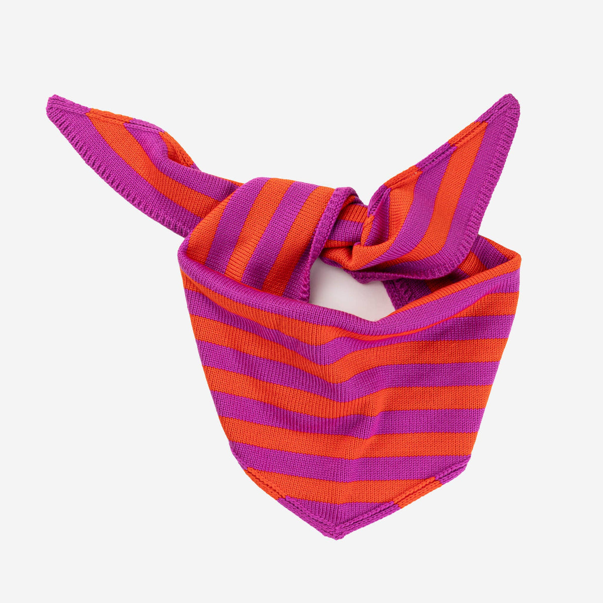 Simple Stripe Triangle Scarf: Poppy Magenta