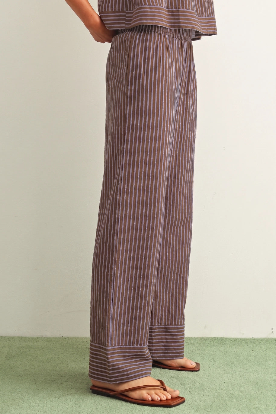 Striped Print Straight Wide Leg Pants