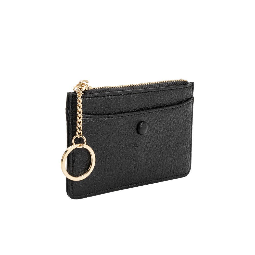 Lupe Black Vegan Card Case Wallet