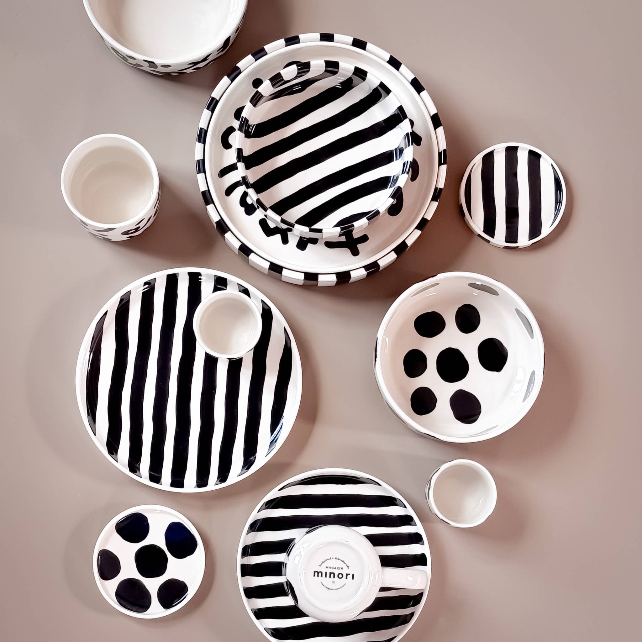 Espresso Stripes - volcano black (set of 2 - 4 pieces)