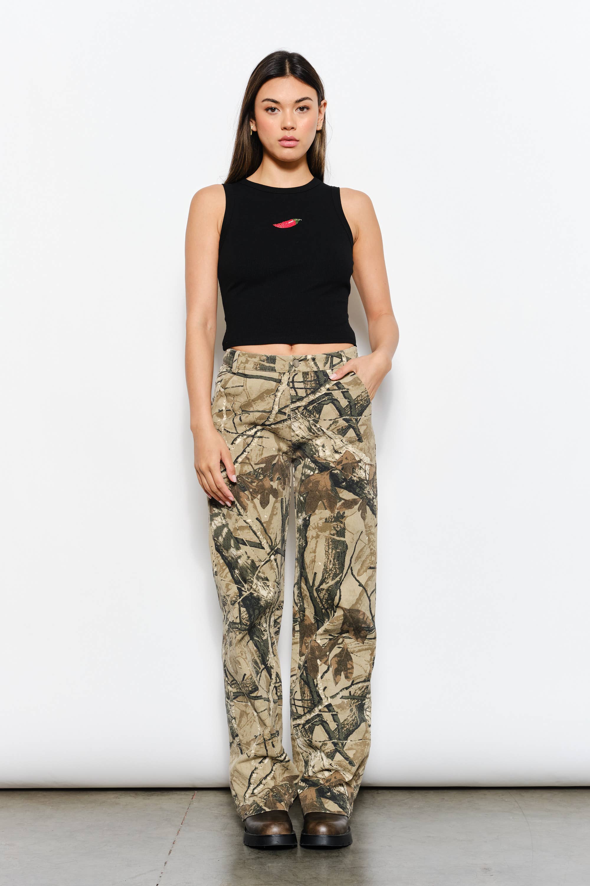 Chili Beaded Tank - Black