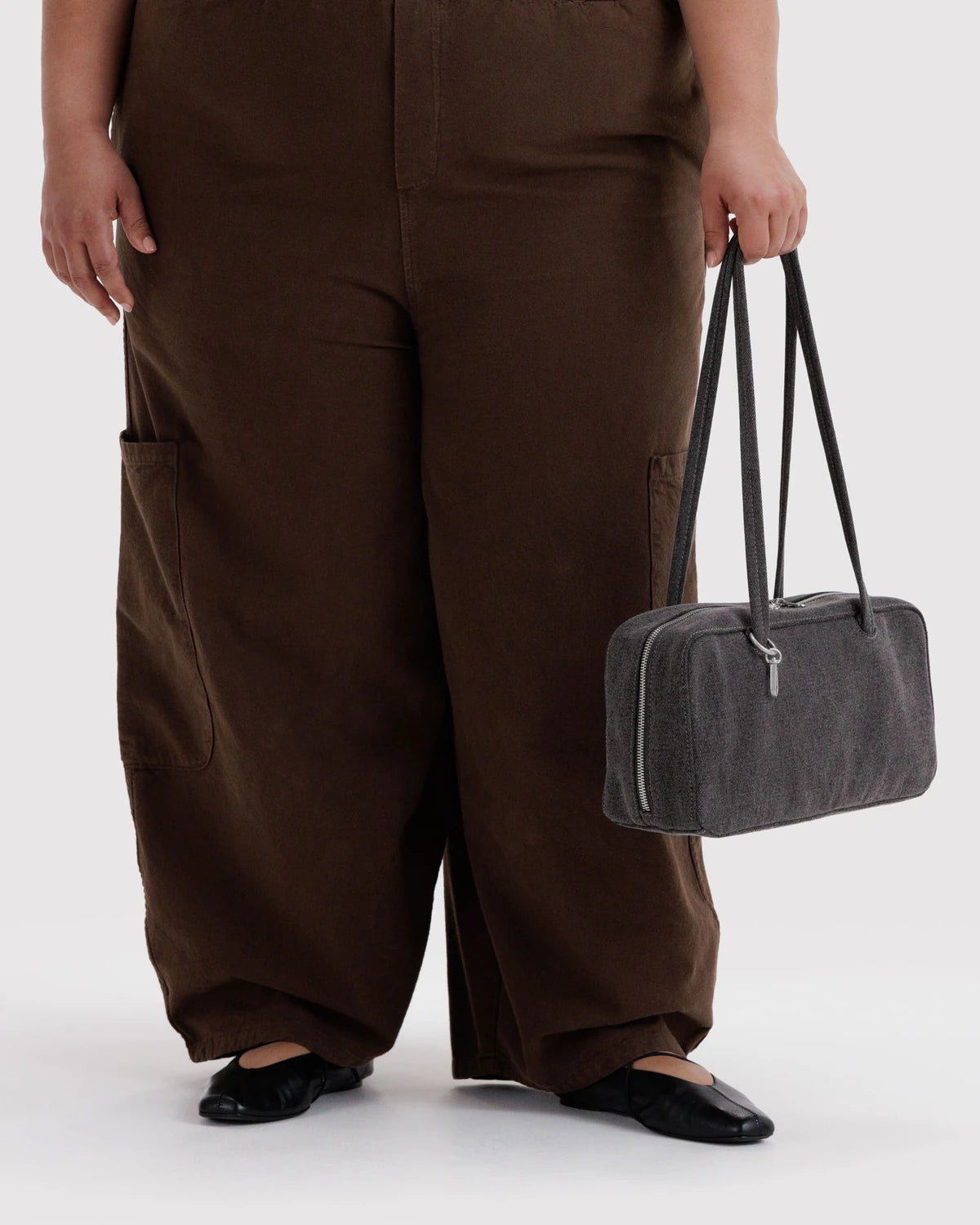 Nylon Bowler Bag - Washed Black Denim