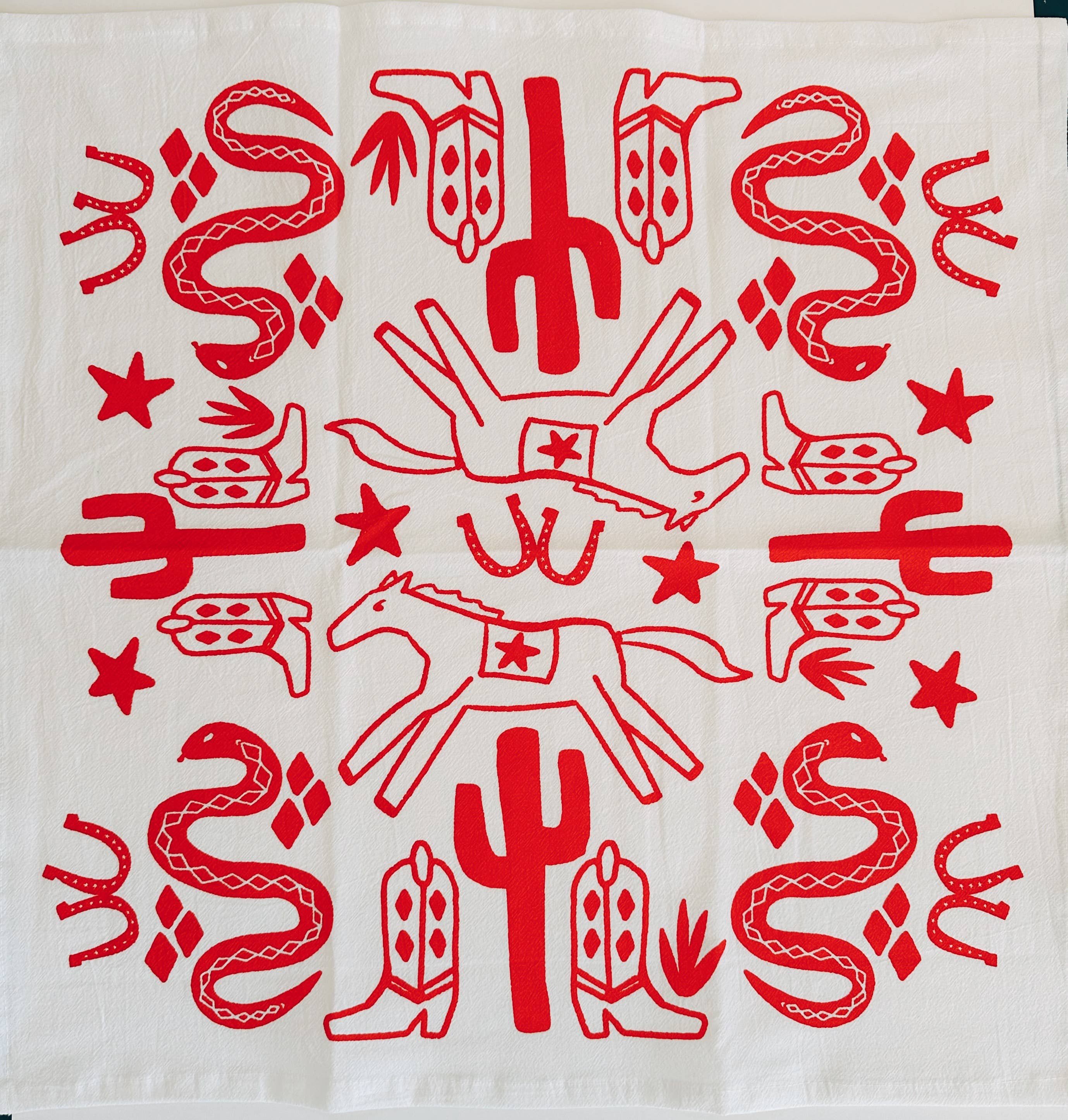Julie Peach - Desert Red Tea Towel