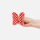 Checker Claw in Peach/Red