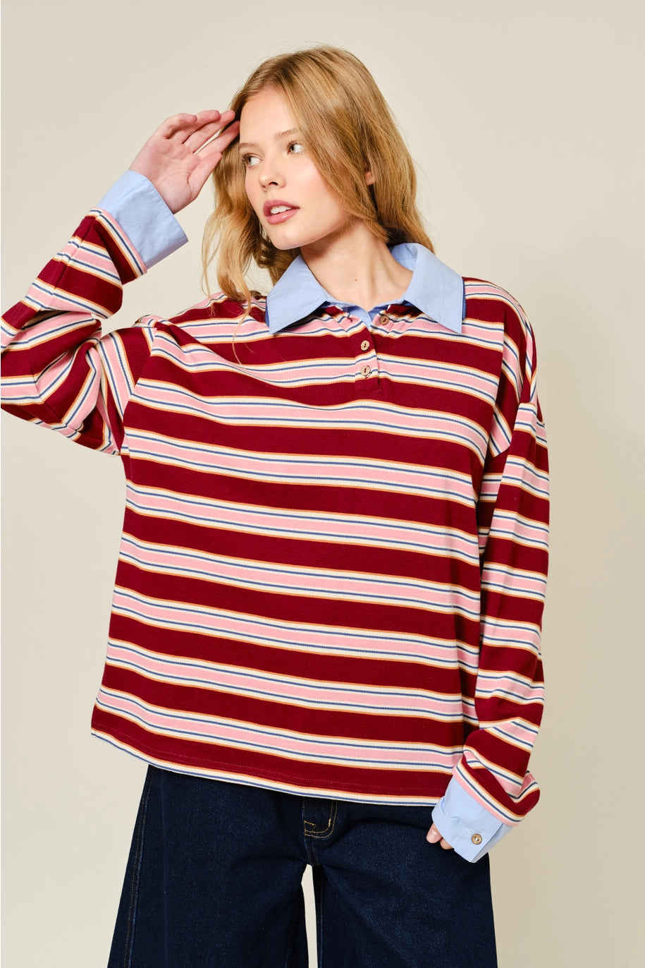 Striped Twofer Polo
