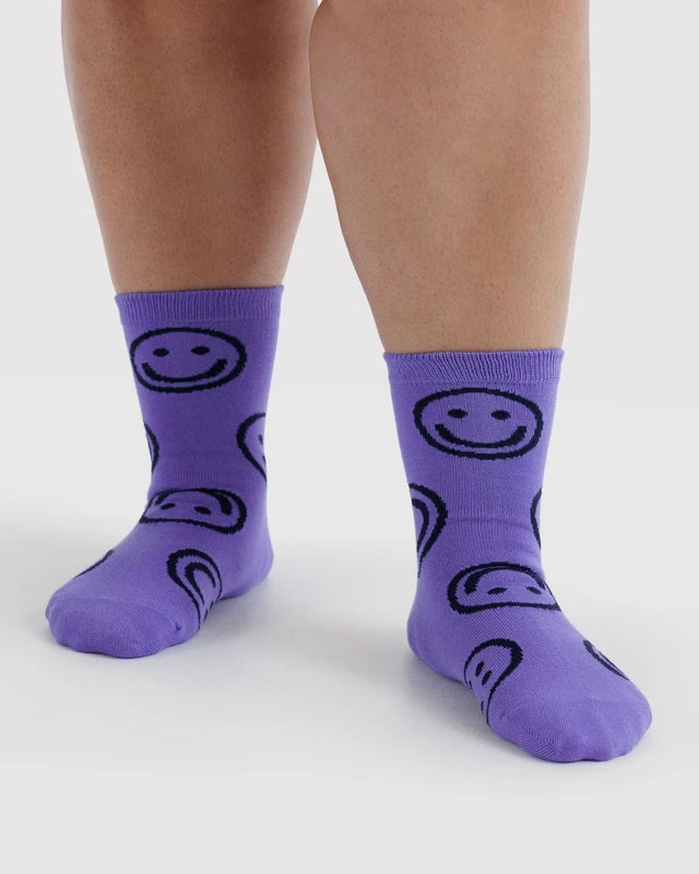 Crew Socks - Lavender Happy