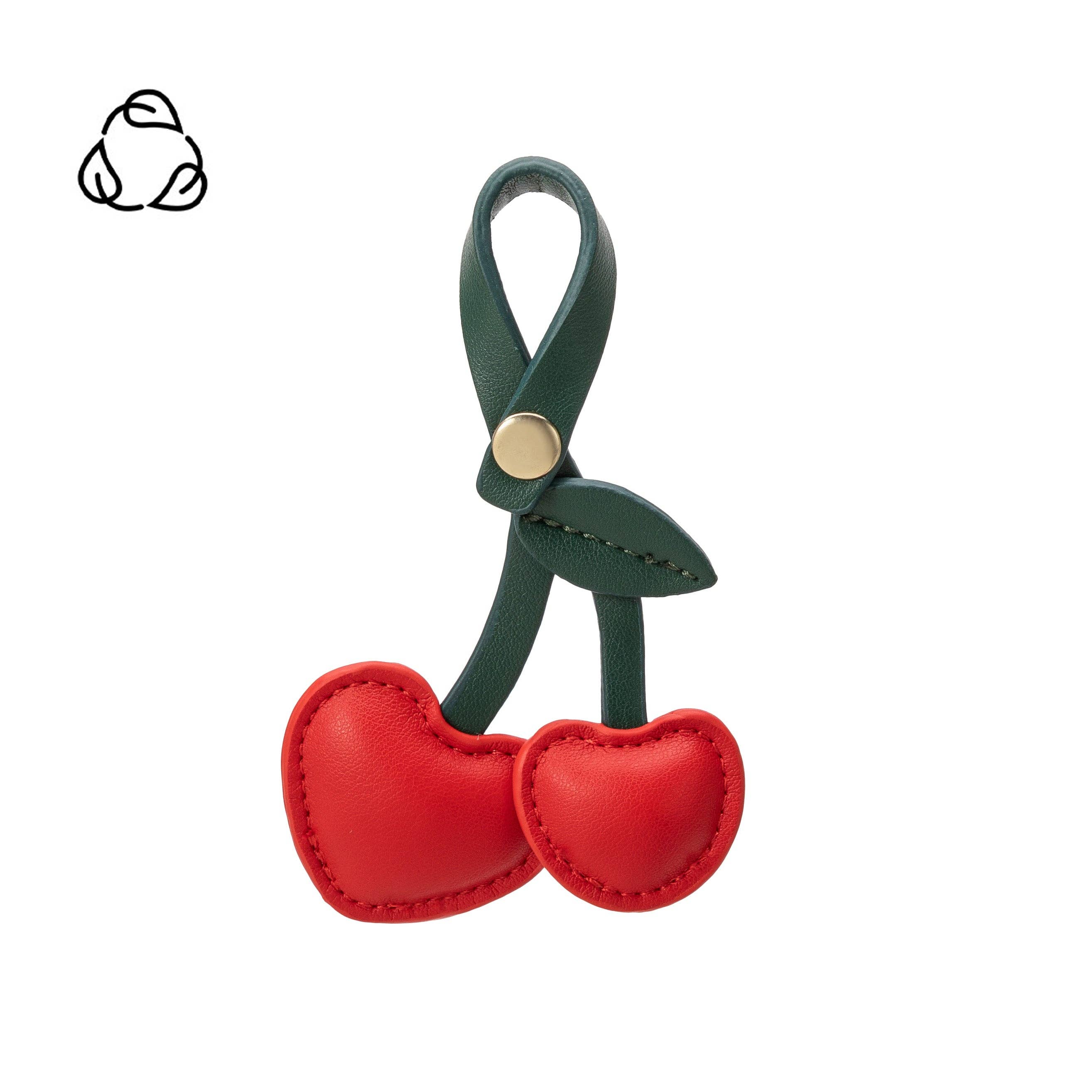 Cherry Red Recycled Vegan Bag Charm - Downerss