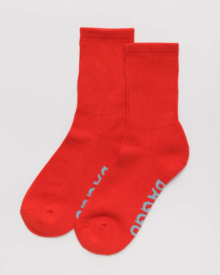 Ribbed Socks - Candy Apple Red