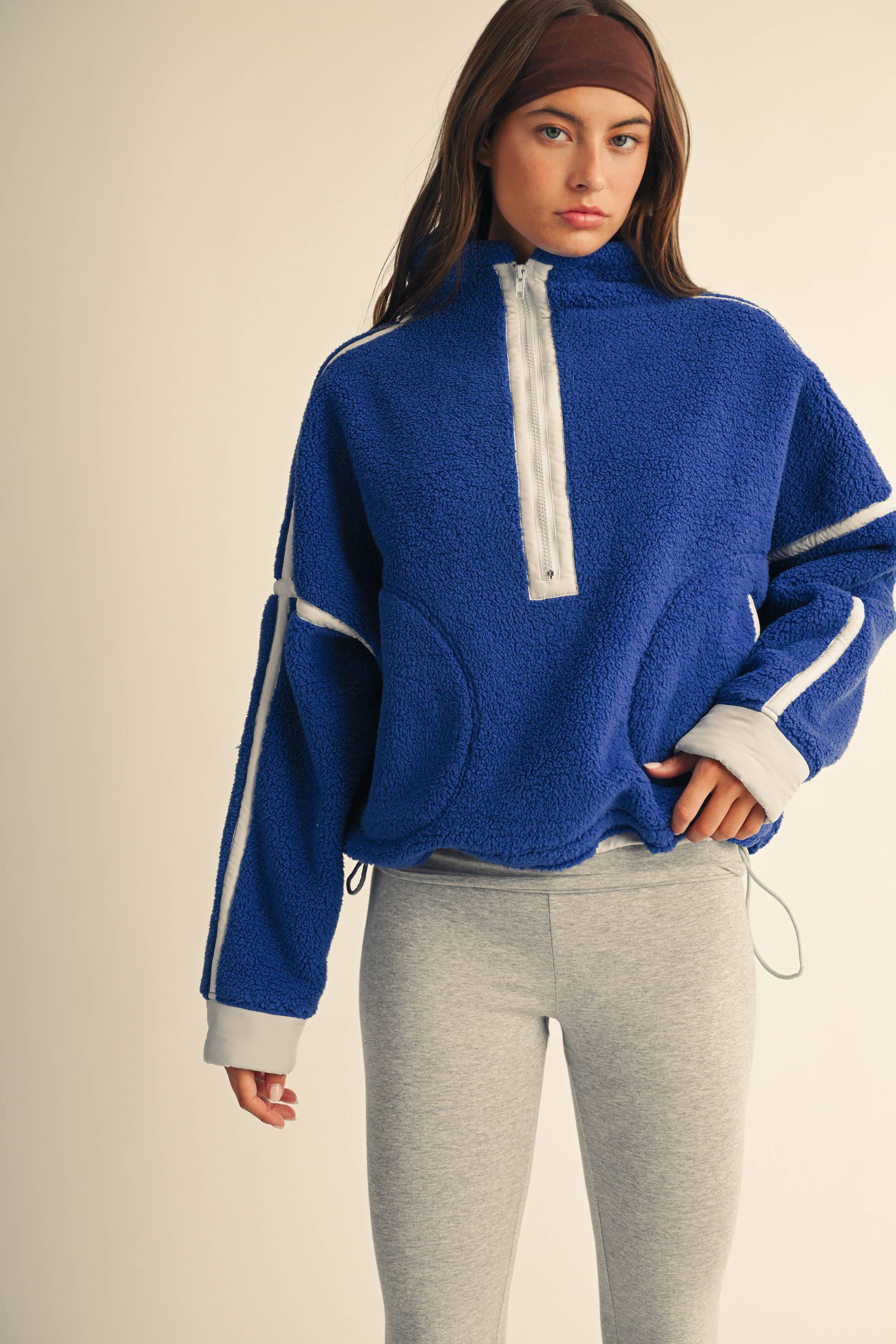 Contrast Trim Fleece Half-Zip