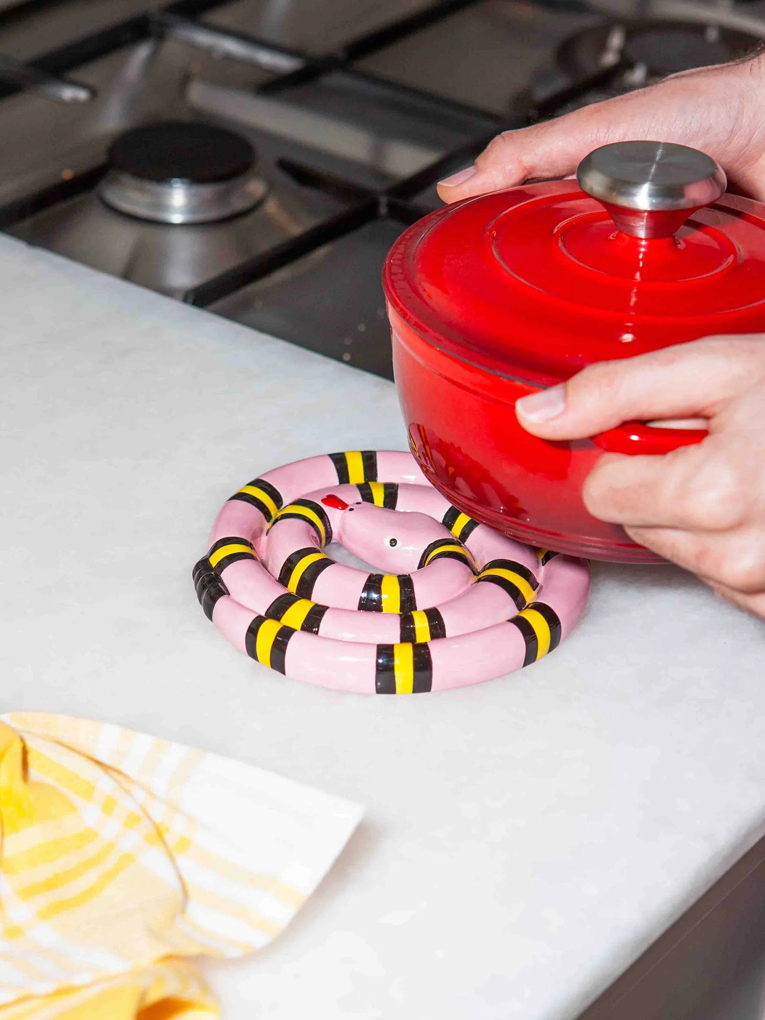 Pink Snake Trivet